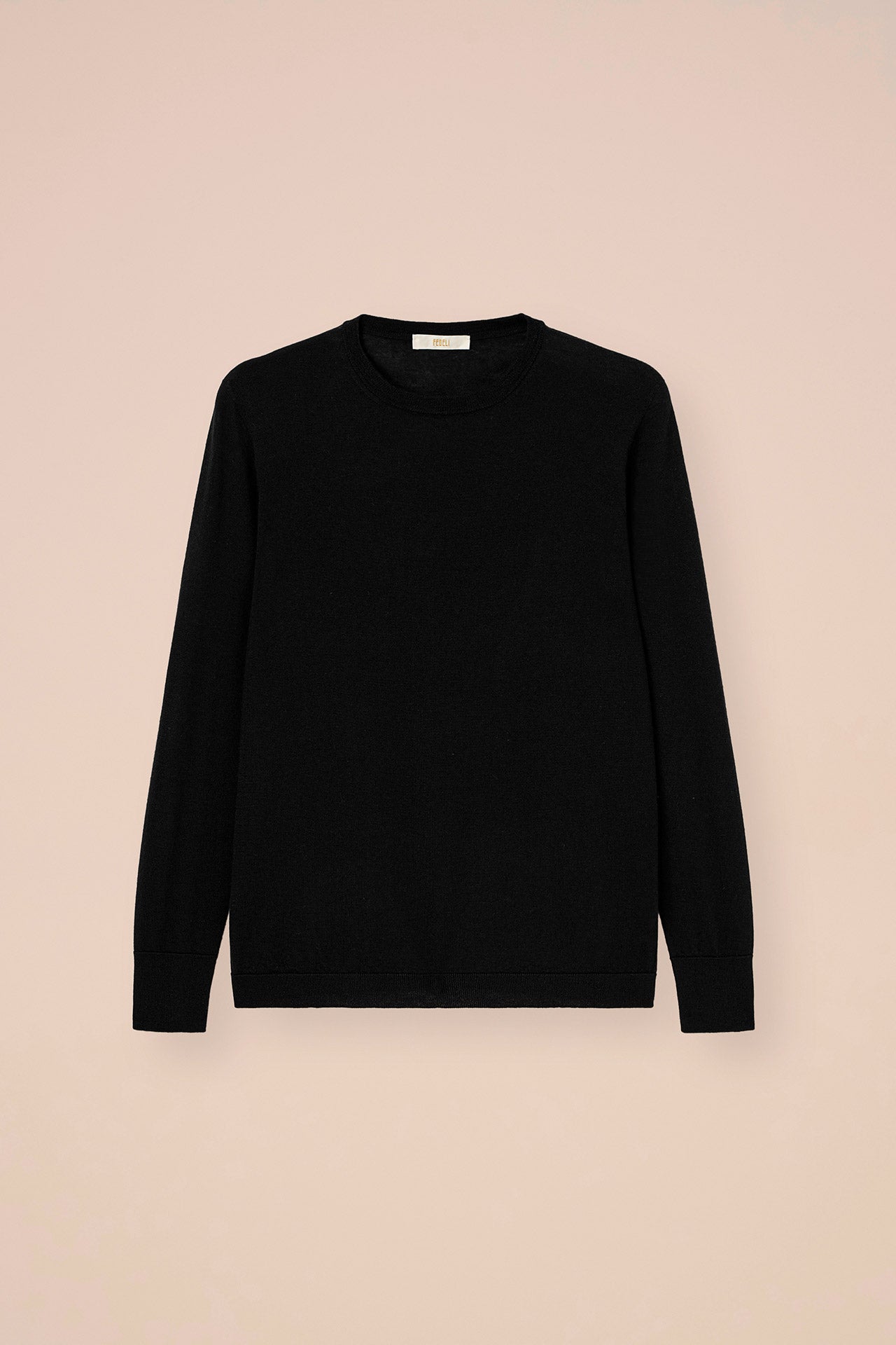 Argentina Pearly girocollo in cashmere seta - ALMOND