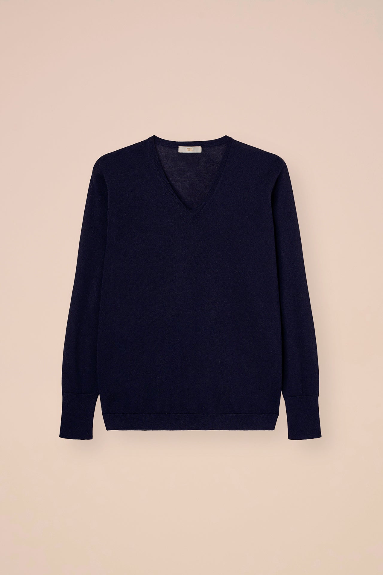 Pull Pearly in cashmere e seta con scollo a V - BLACK