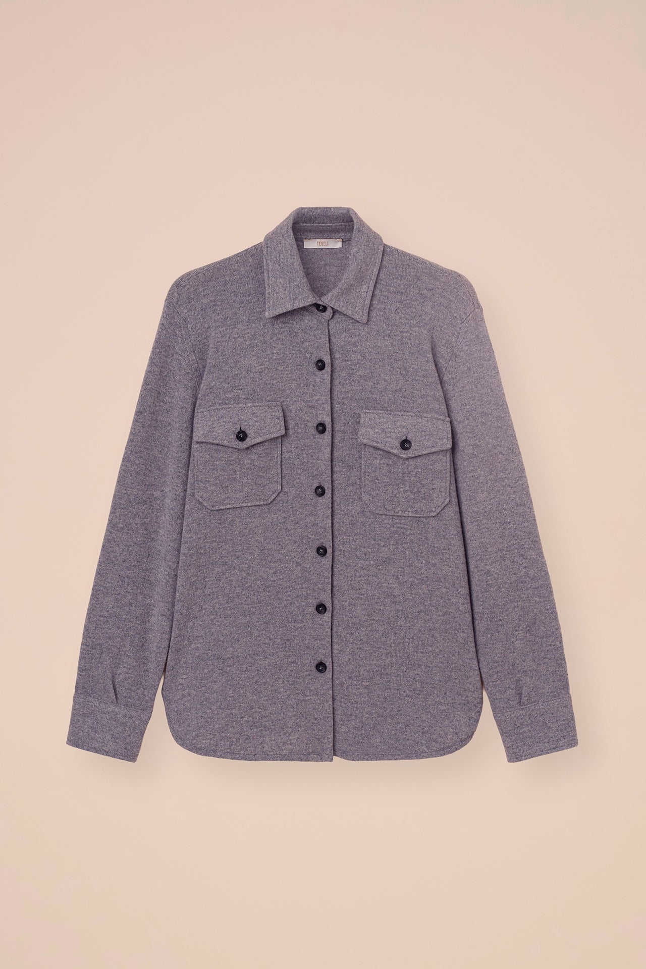 Corviglia overshirt in cashmere con bottoni - GRAY
