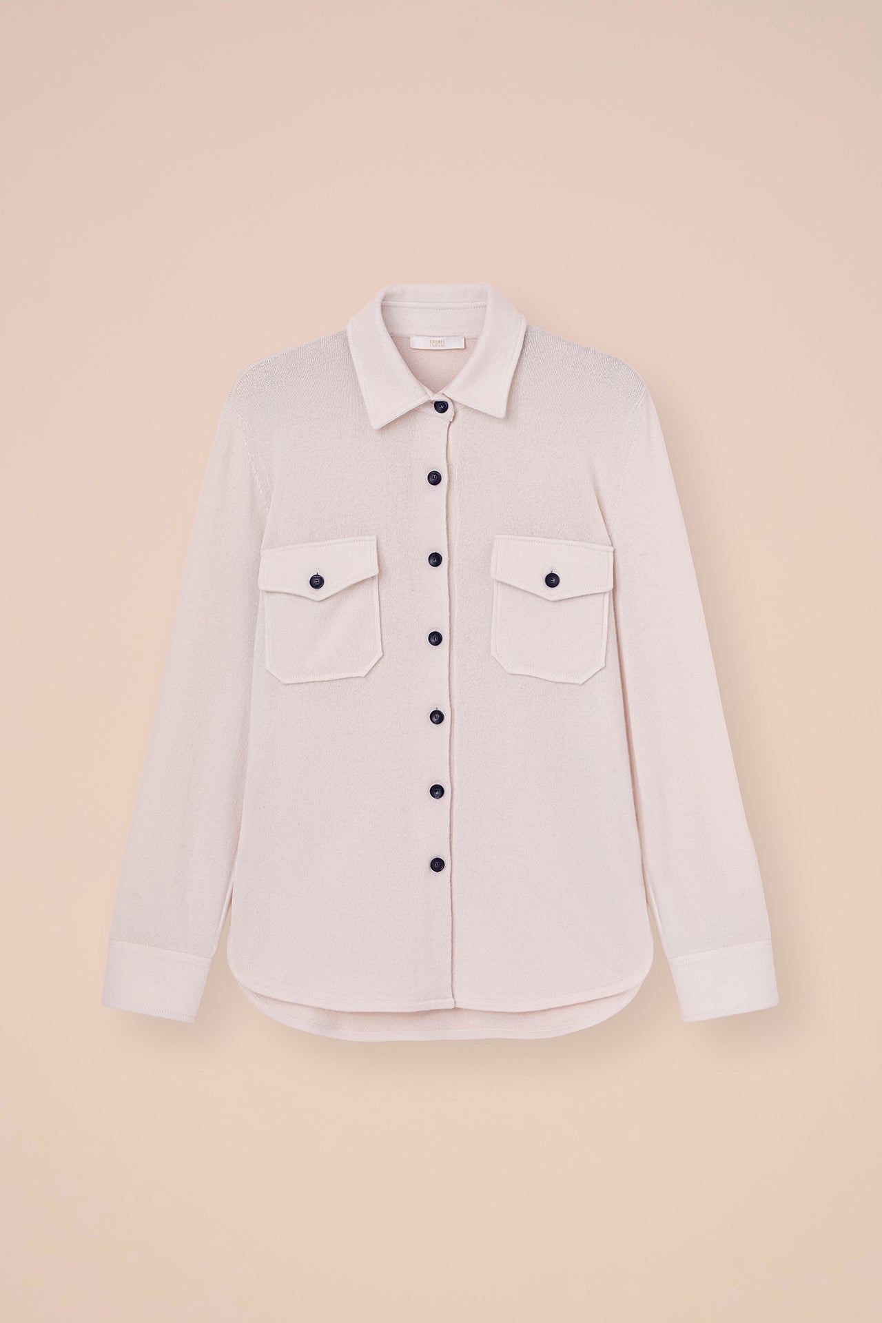 Corviglia overshirt in cashmere con bottoni - GRAY