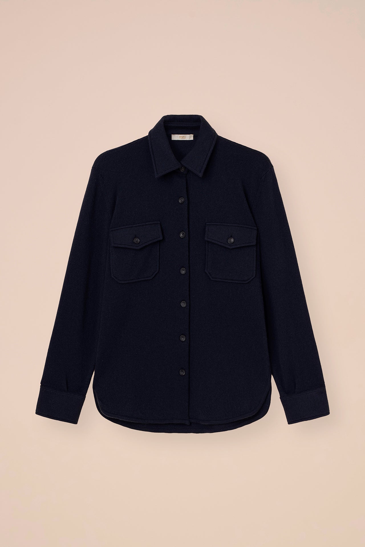 Corviglia overshirt in cashmere con bottoni - GRAY