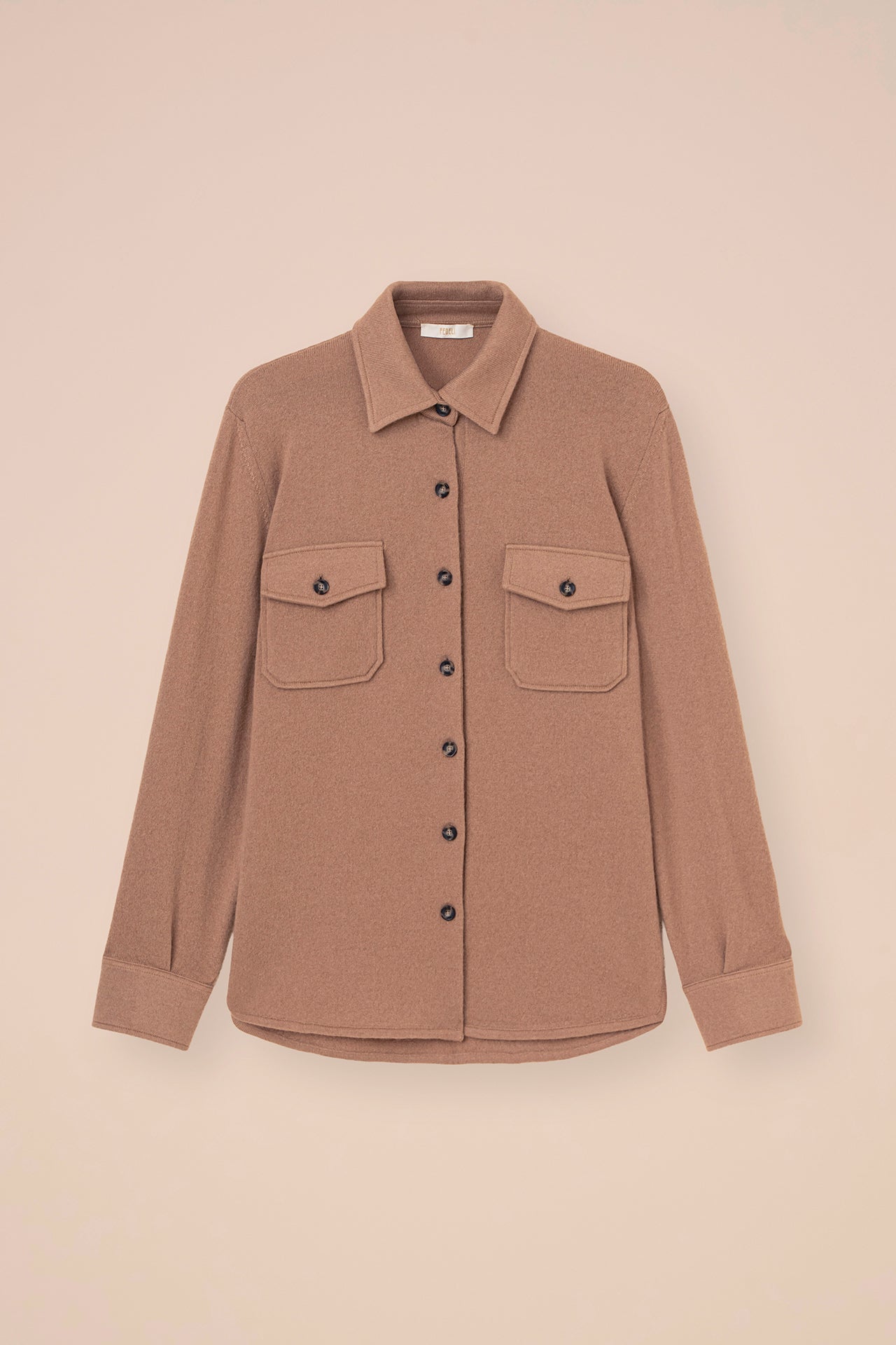 Corviglia overshirt in cashmere con bottoni - GRAY