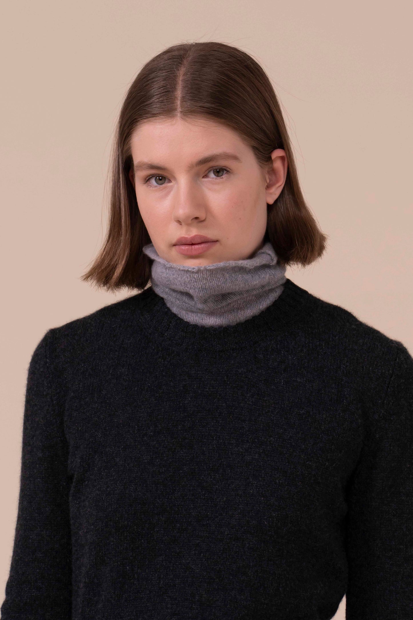 Claude Cashmere Second Skin Crewneck - ANTHRACITEMELANGE
