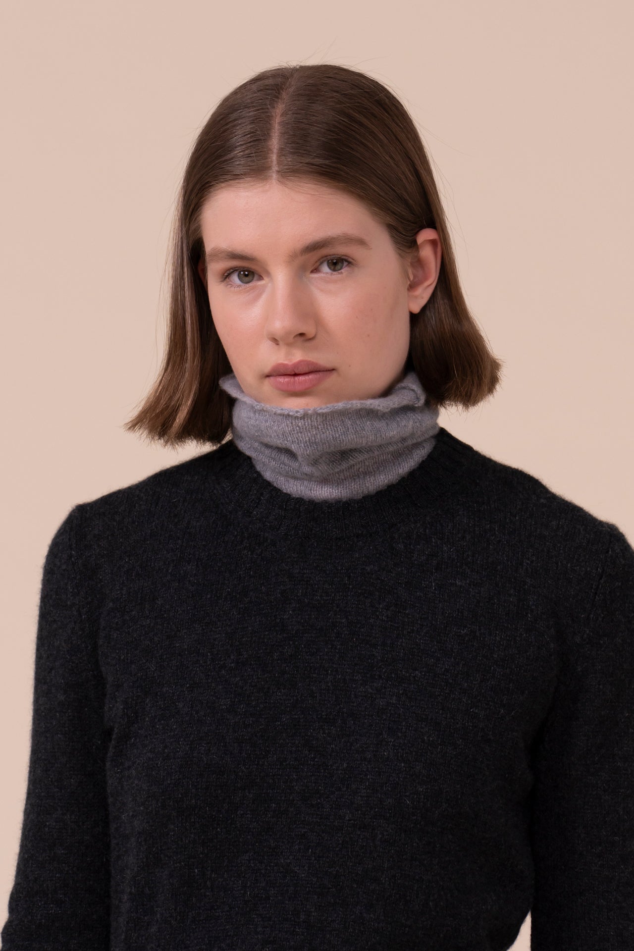 Claude Cashmere Second Skin Crewneck - ANTHRACITEMELANGE
