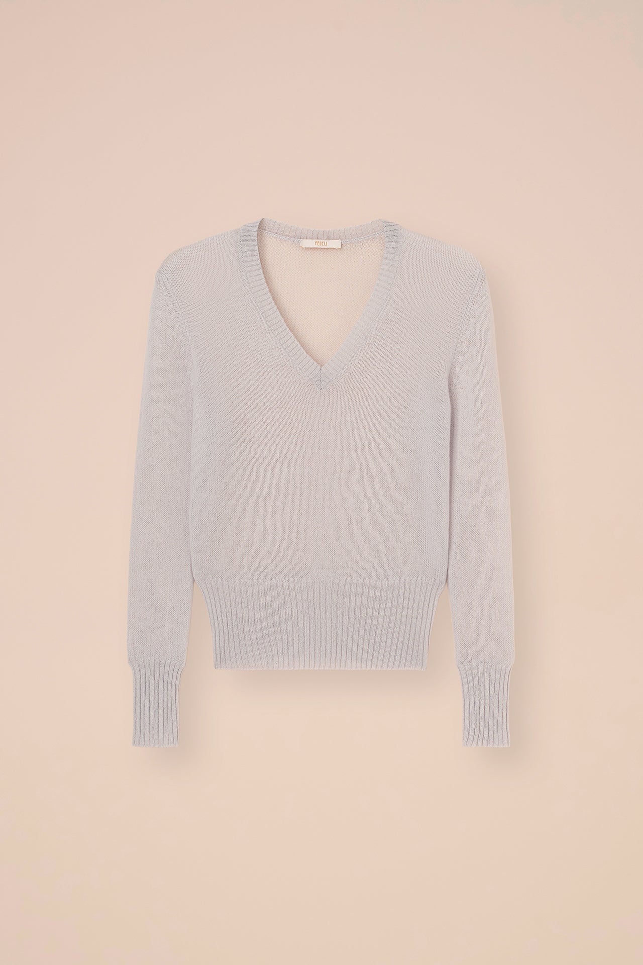 Ardesia Second Skin maglia scollo a V in cashmere - DARKCHOCOLATE