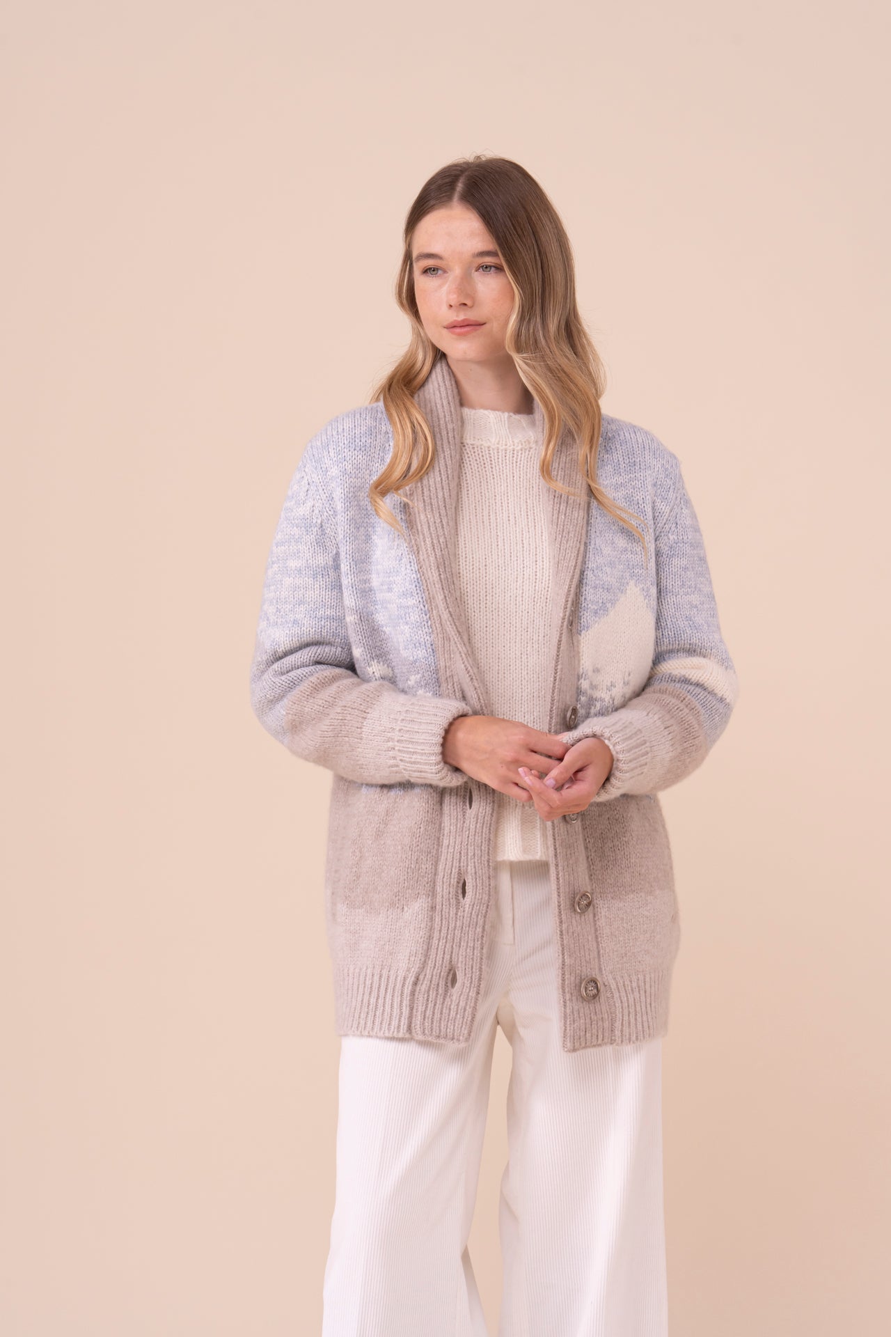 Malga Cashmere Handmade Cardigan - ICE