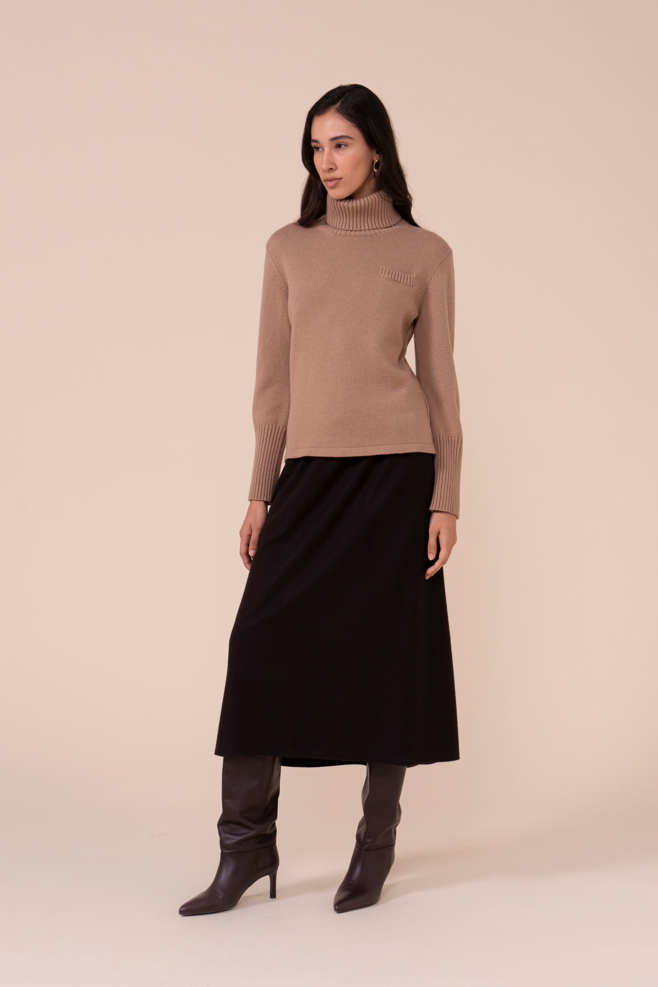 Citrino dolcevita in cashmere con tasca - DUNES