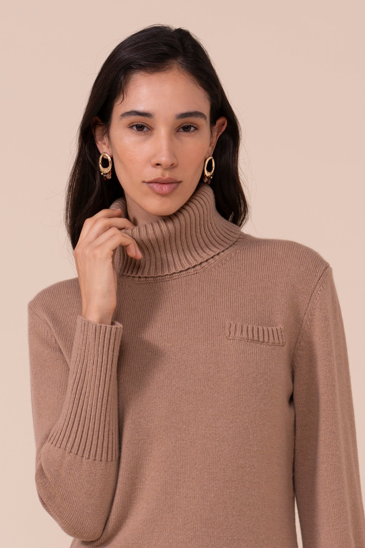 Citrino dolcevita in cashmere con tasca - DUNES