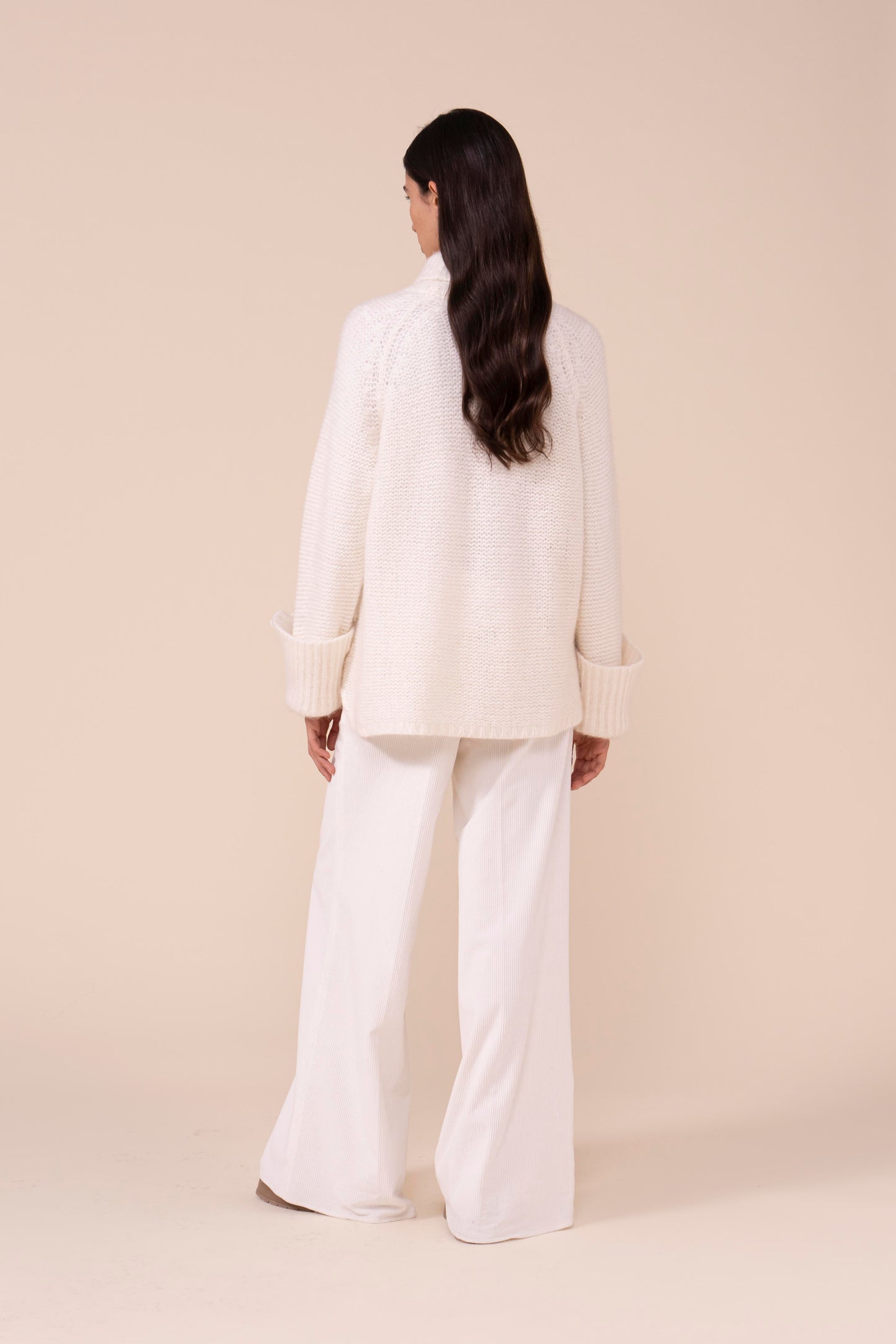 Morganite Foam Wool and Silk Turtleneck - ICE