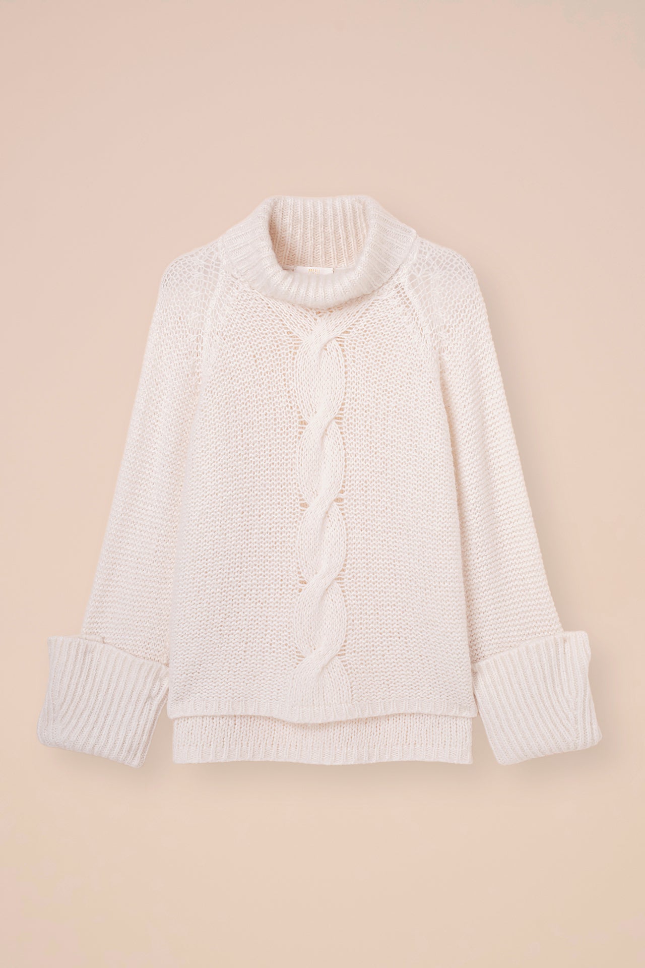 Morganite Foam Wool and Silk Turtleneck - ICE