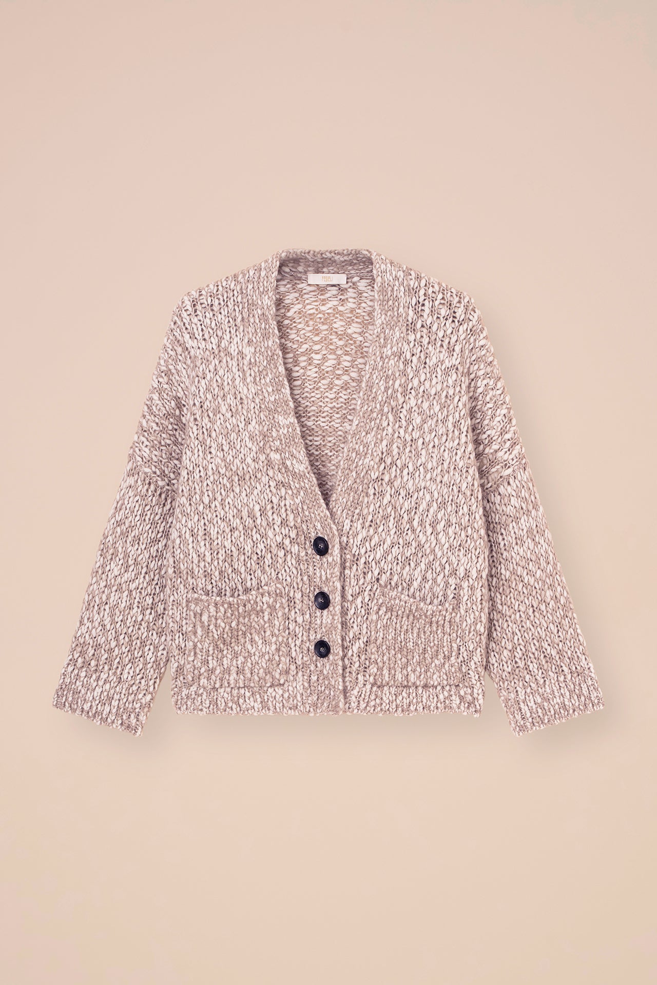 Ametrina Bubbly cardigan in lana e mohair-seta - MUSTARD