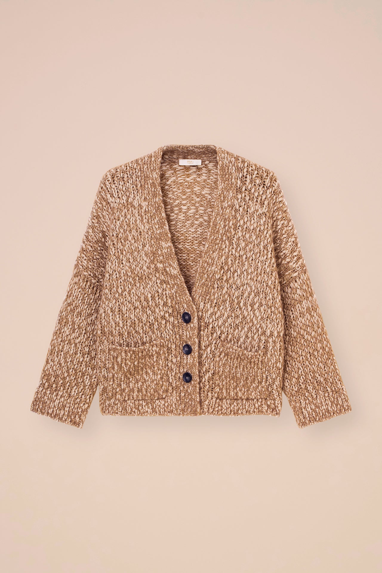 Ametrina Bubbly cardigan in lana e mohair-seta - MUSTARD