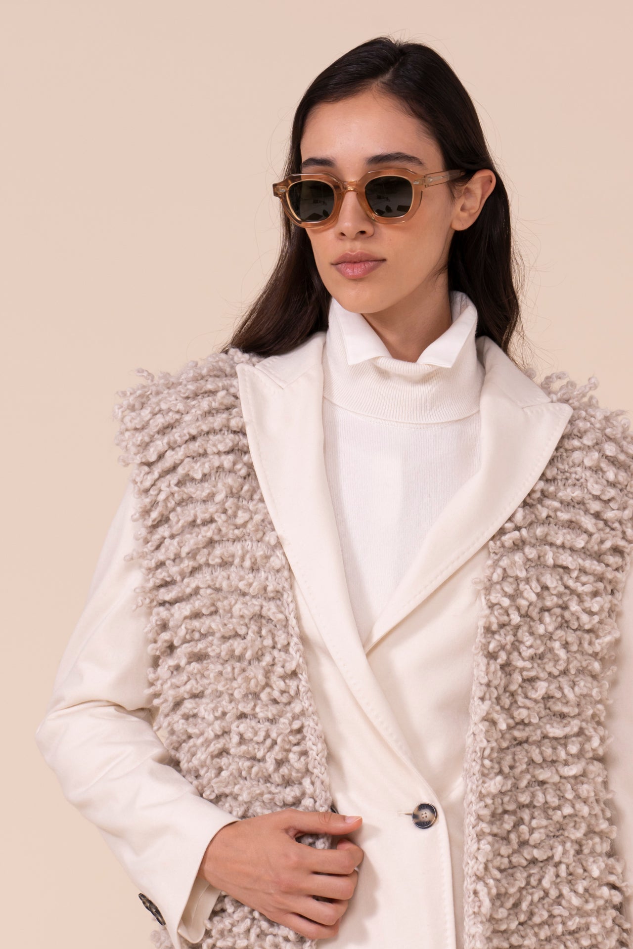 Corallo Mammut Oversized Vest - CREAM