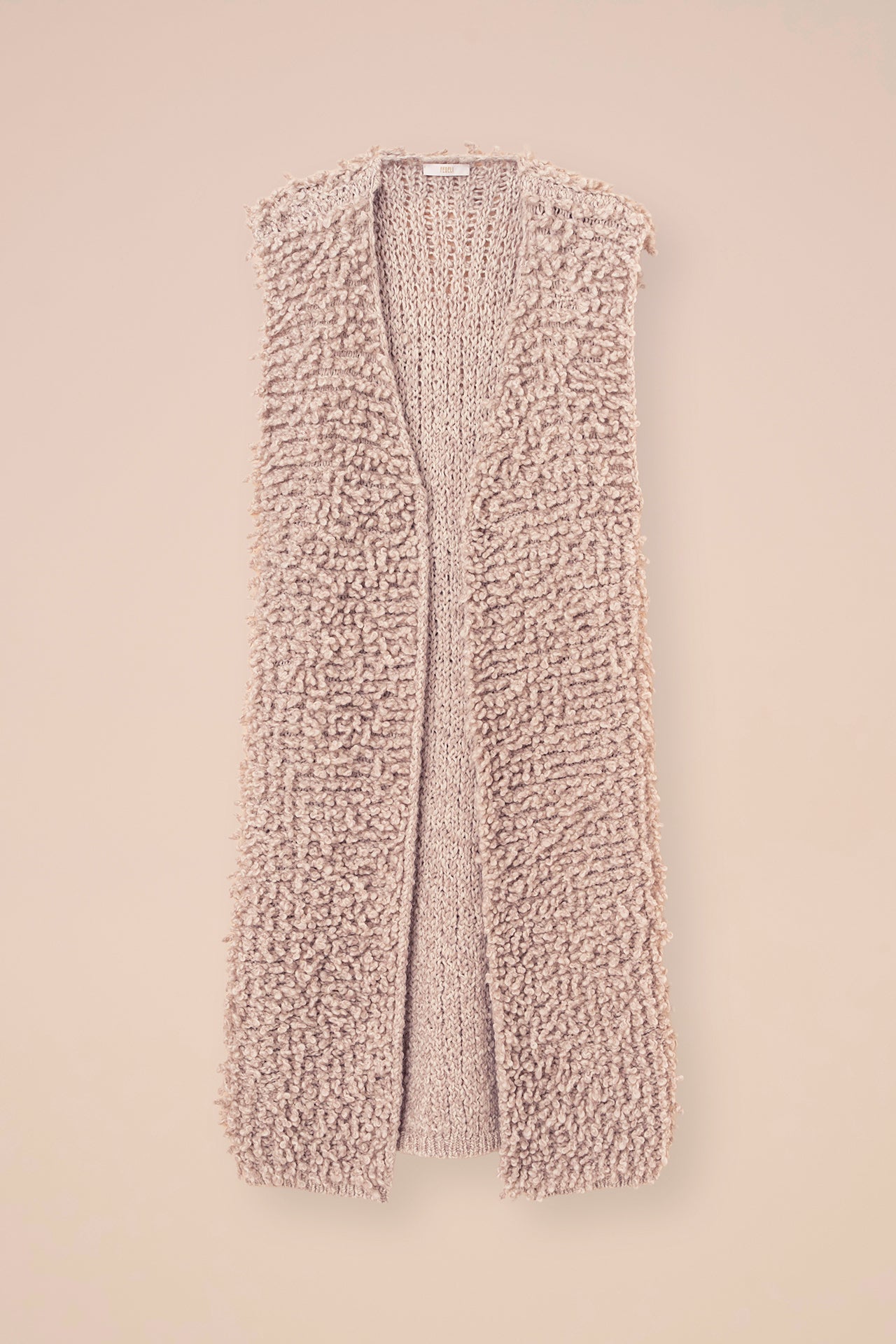 Corallo Mammut gilet oversize in lana e alpaca - CREAM