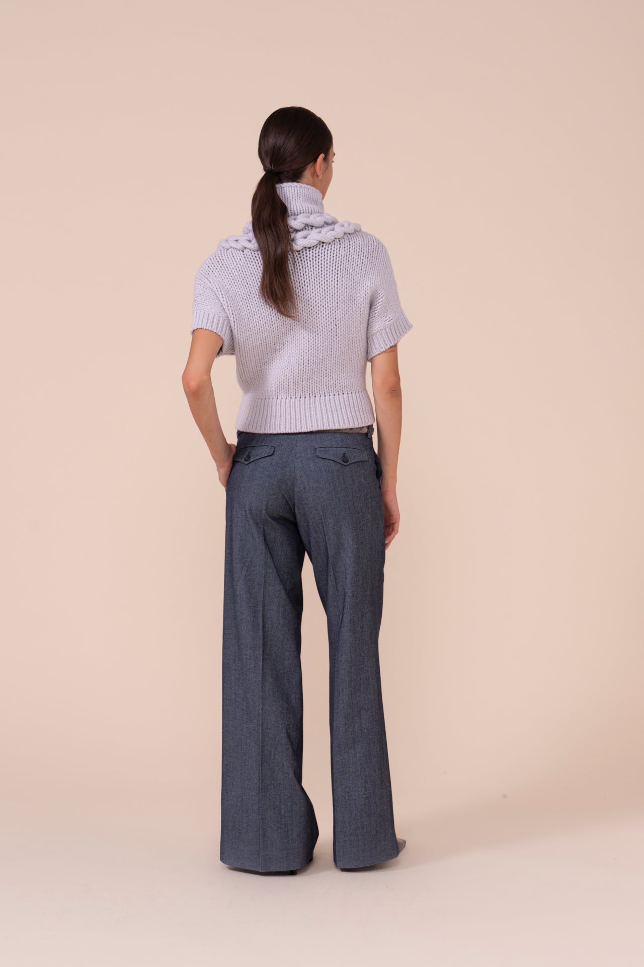 Rodolite Biggie gilet in lana e cashmere fatto a mano - LIGHTGRAY
