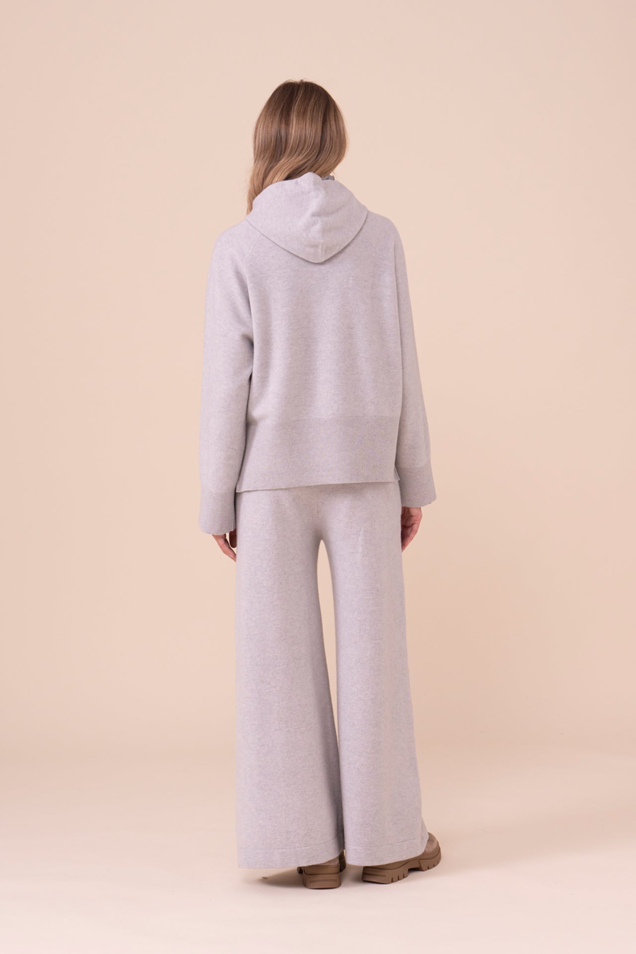 Basalto felpa in lana Merino Geelong con cappuccio - LIGHTGRAY