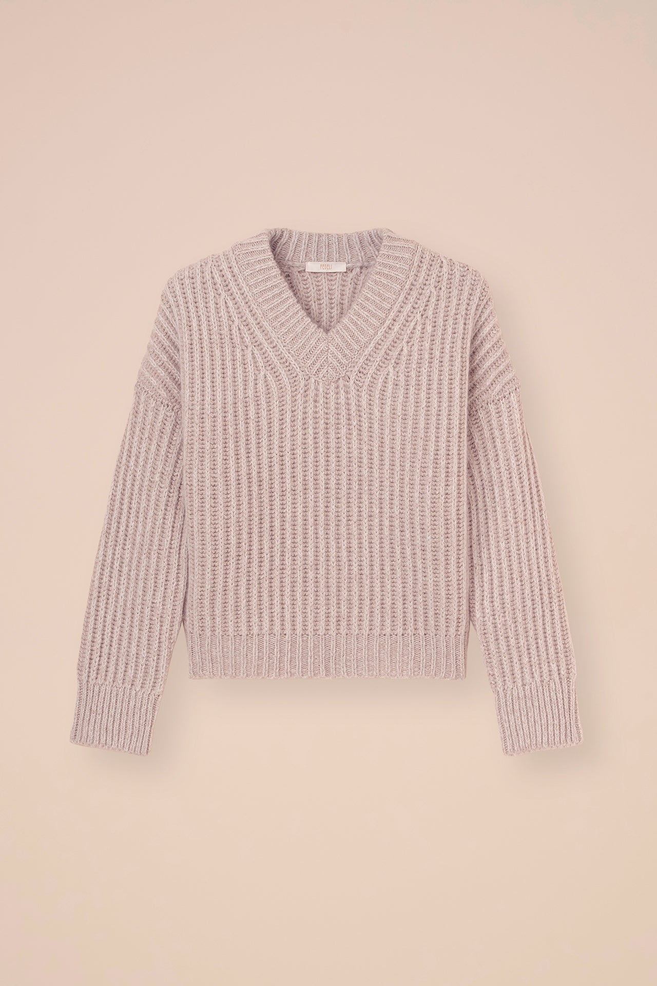 Diorite Plume Chine maglia con scollo a V in cashmere e seta - STORM