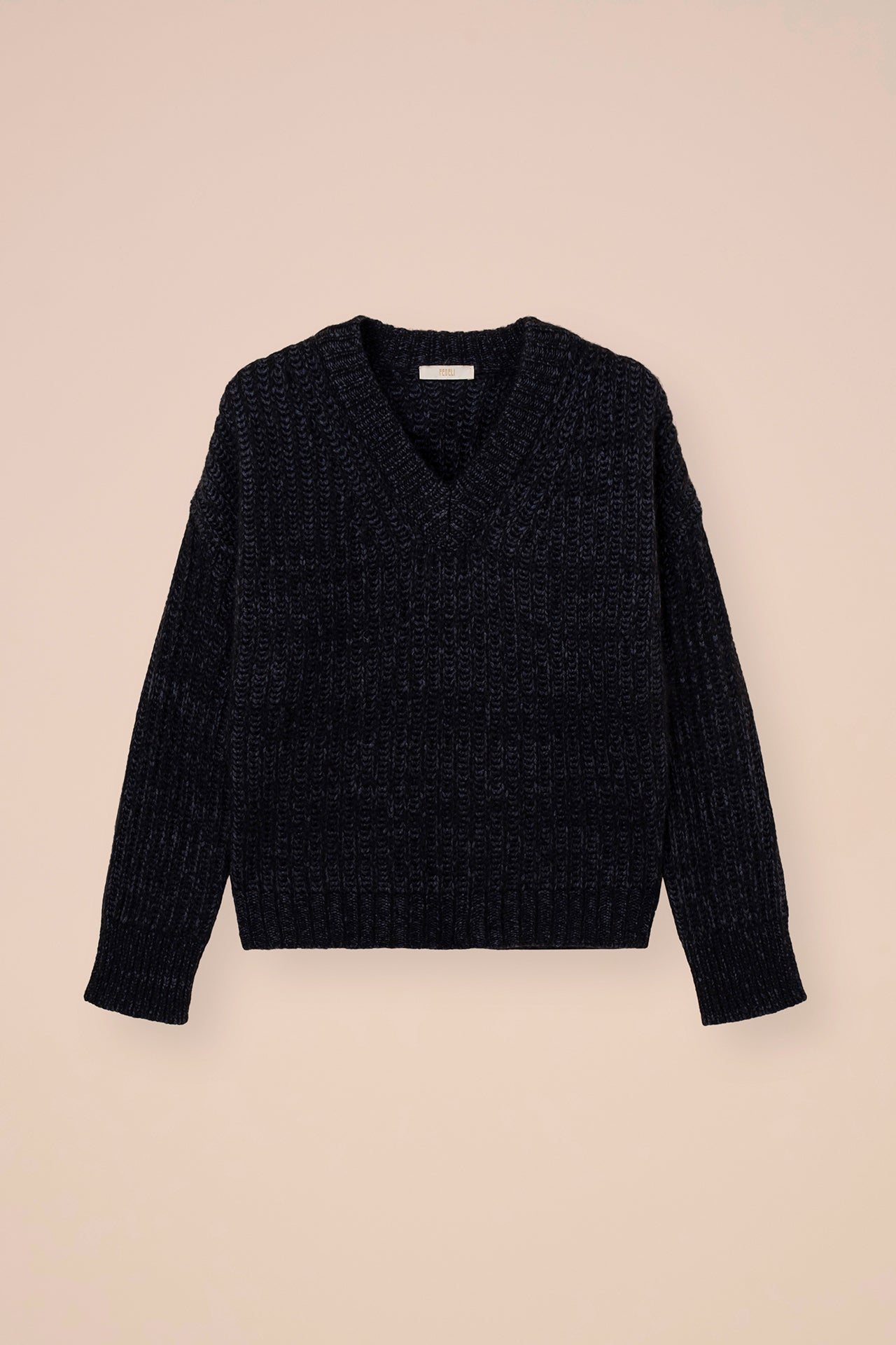 Diorite Plume Chine maglia con scollo a V in cashmere e seta - STORM