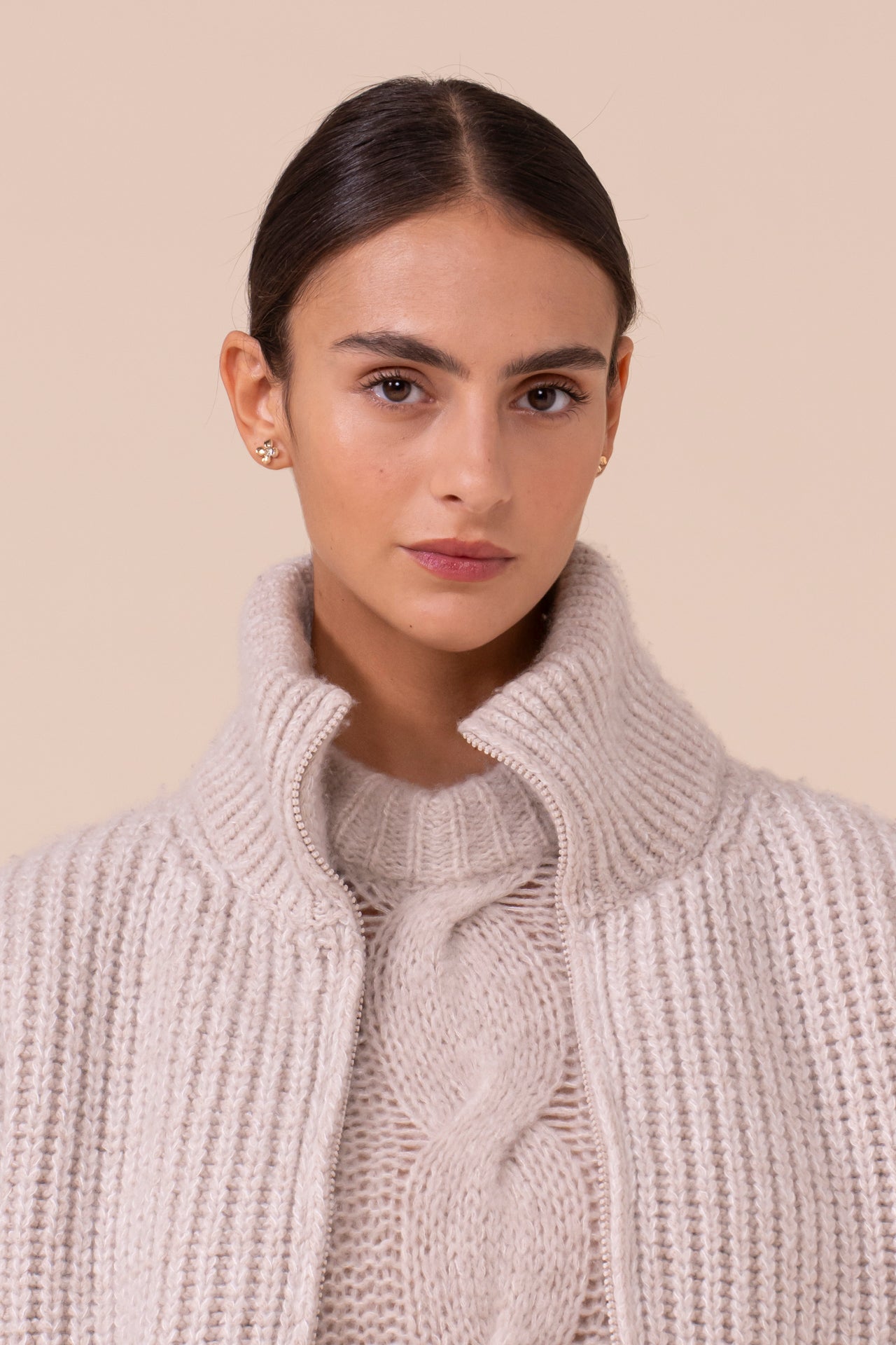 Calizia Plume gilet in cashmere e seta imbottito con Cashsoftpadding - DESERT