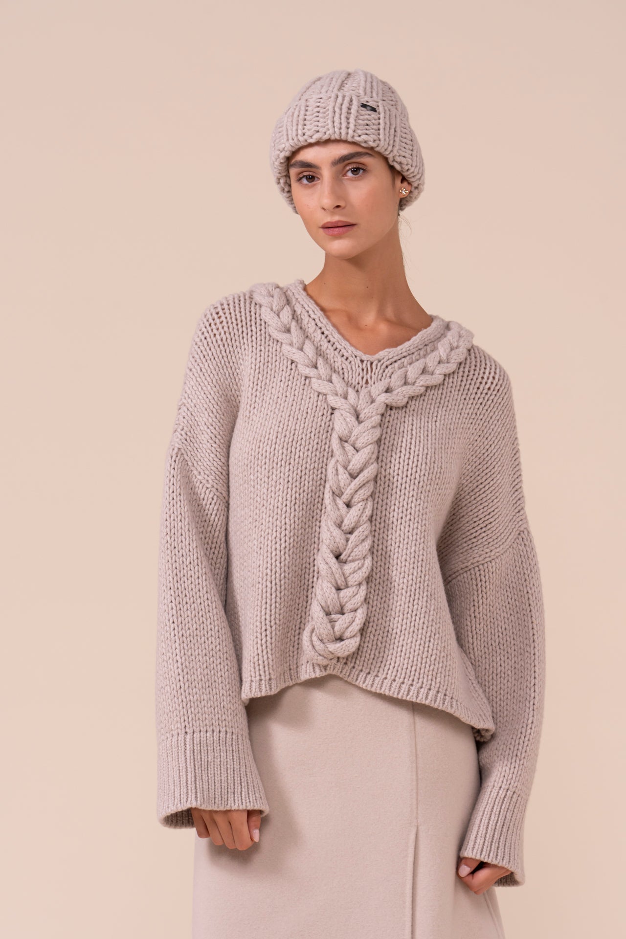 Calcedonio Biggie cappello in lana e cashmere fatto a mano - DESERT