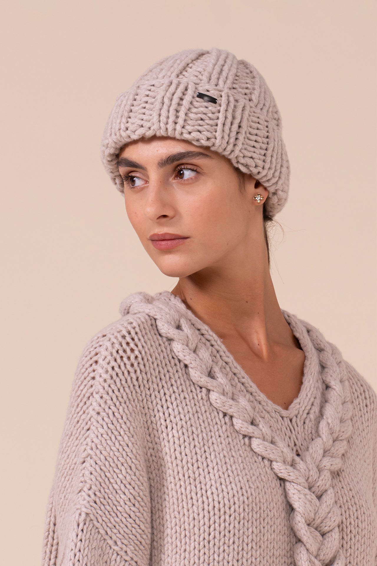 Calcedonio Biggie cappello in lana e cashmere fatto a mano - DESERT