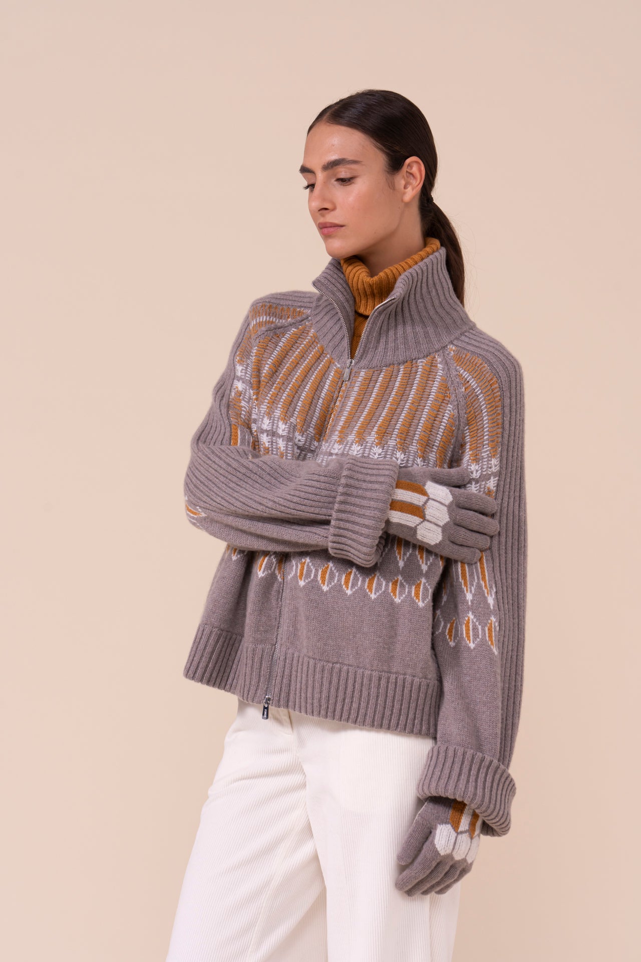 Andalusite guanti in cashmere jacquard - MUD