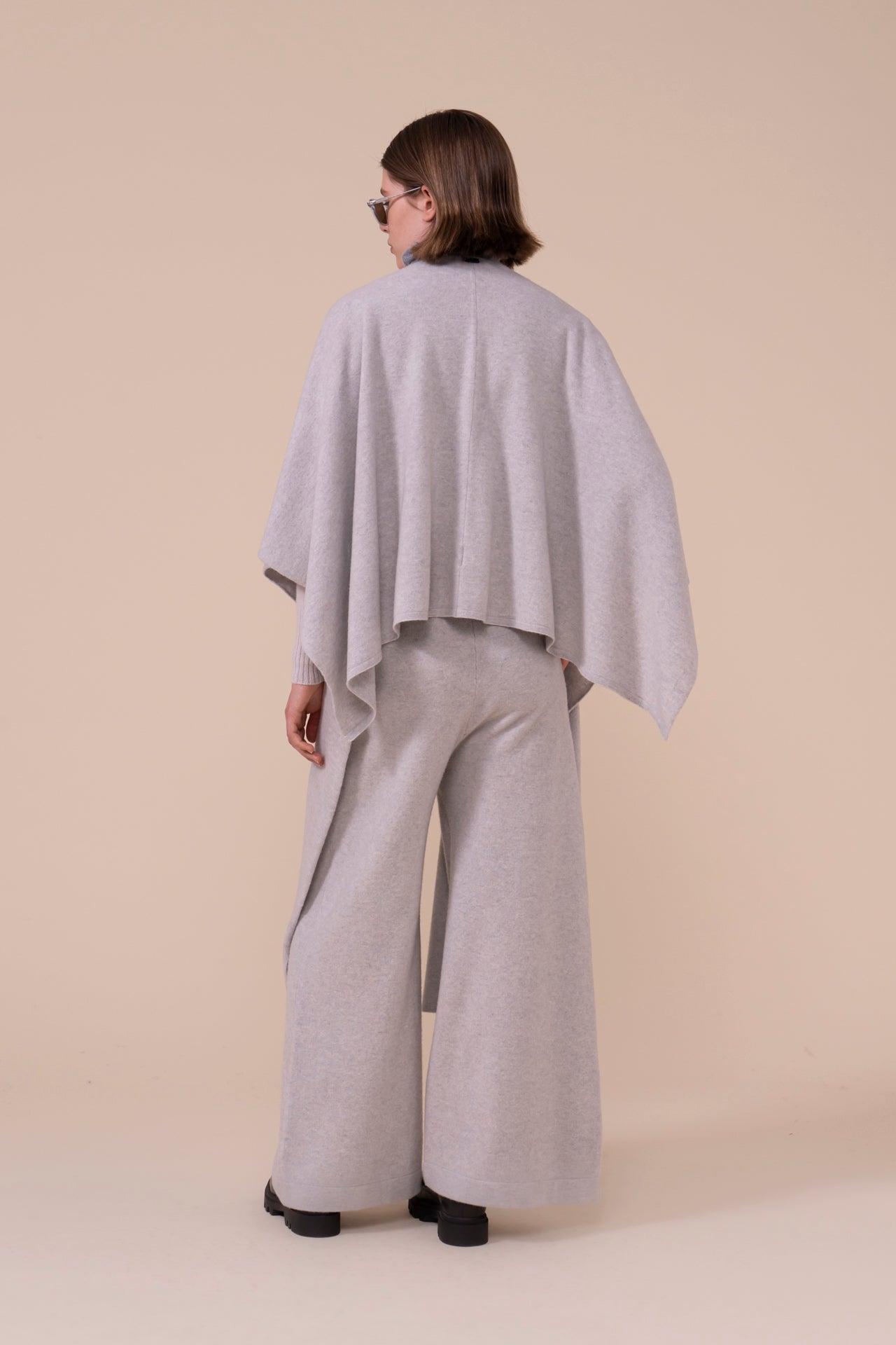 Molassa maxi mantella in lana Merino Geelong - LIGHTGRAY