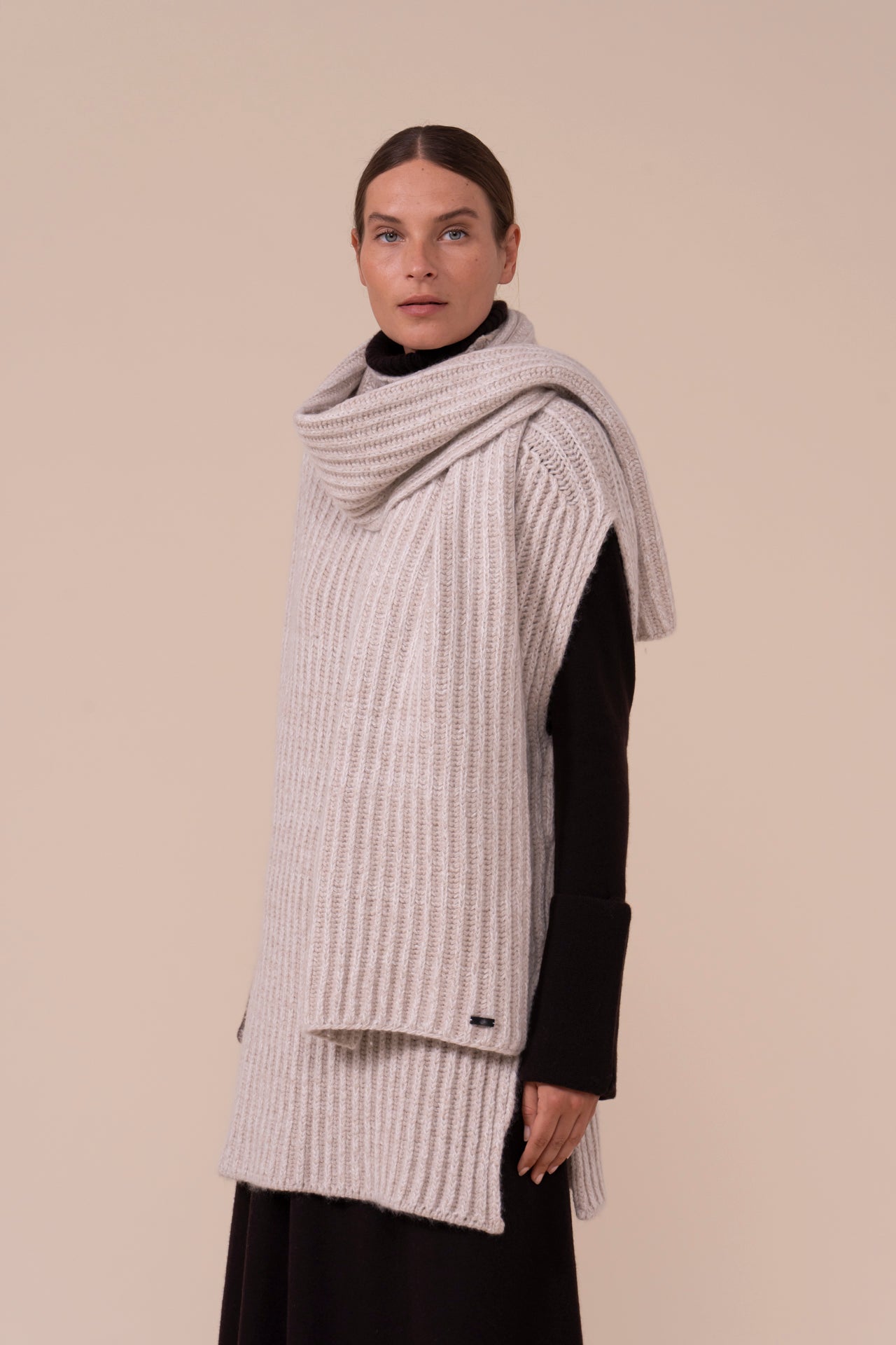 Greisen Plume Chine Cashmere and Silk Scarf - DESERT