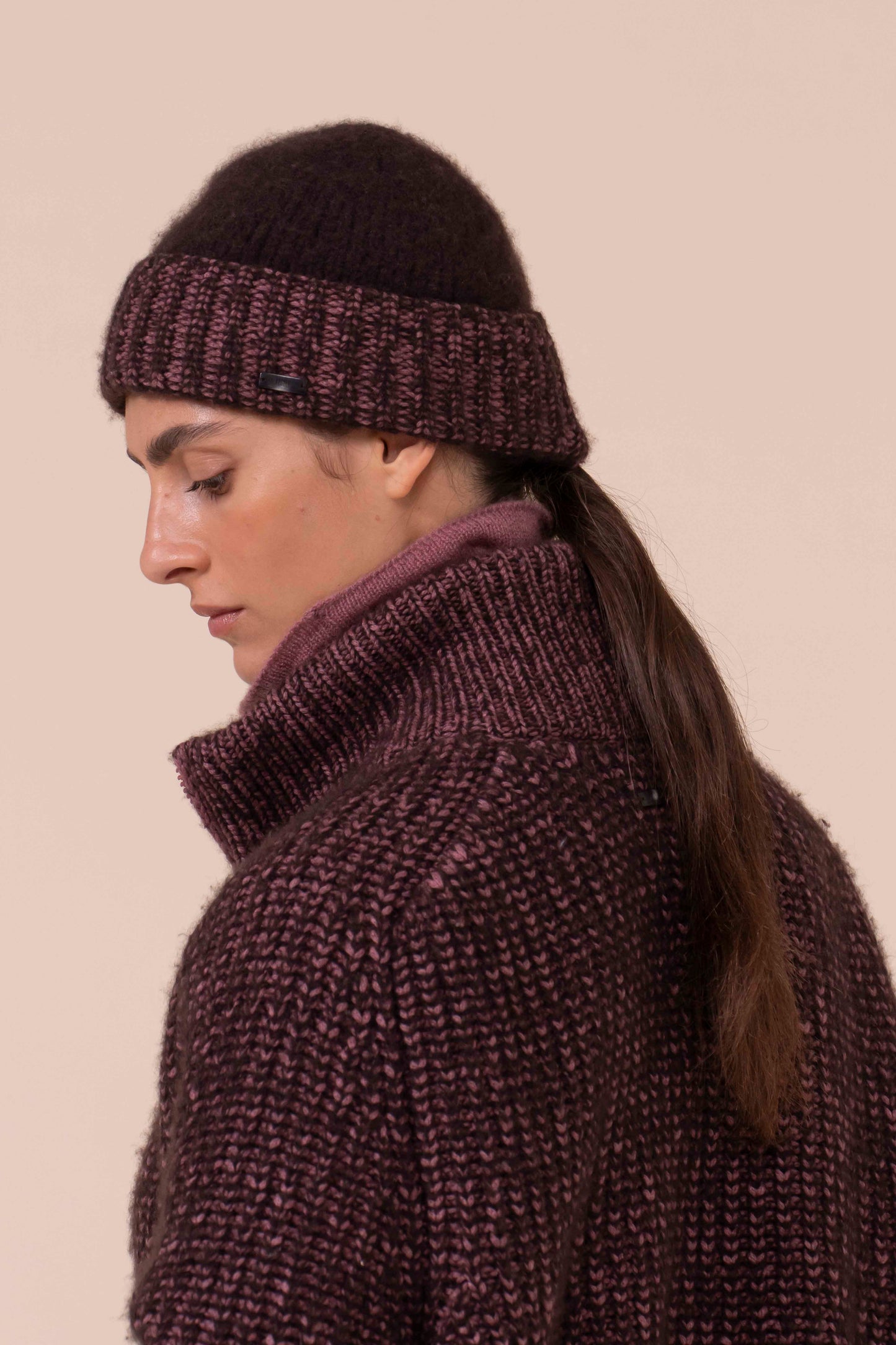 Gres Plume Chine cappello in cashmere e seta - RASPBERRYMELANGE