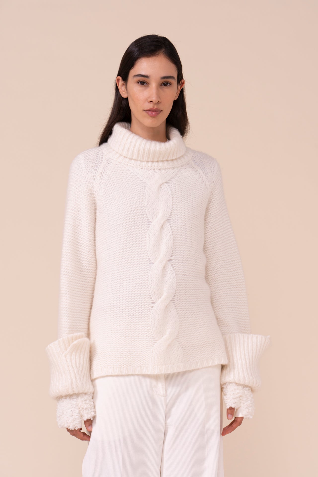 Minette guanti senza dita in lana Merino Hairy effetto pelliccia - ICE