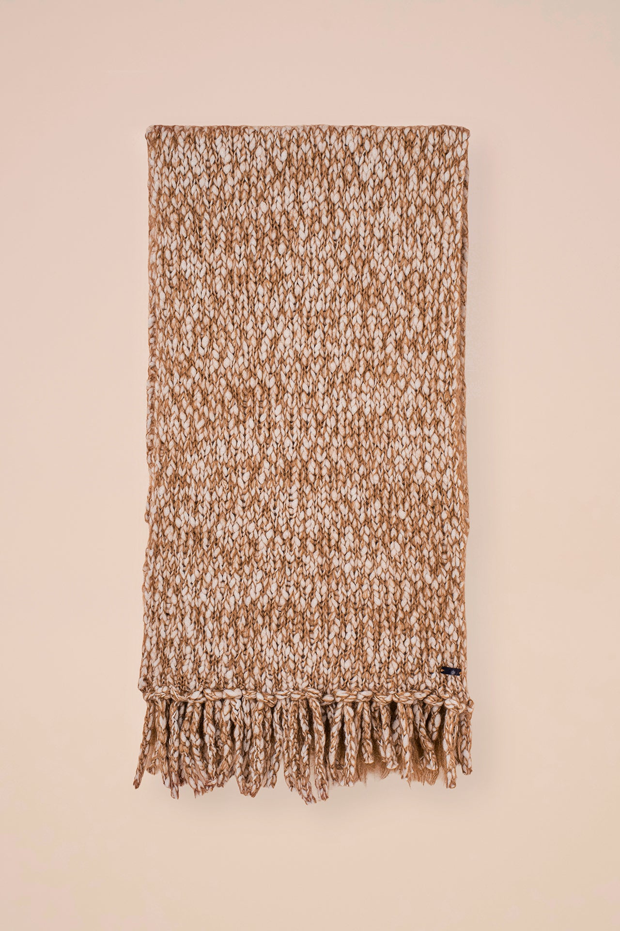 Barite Bubbly maxi sciarpa in lana e mohair-seta con frange - MUSTARD