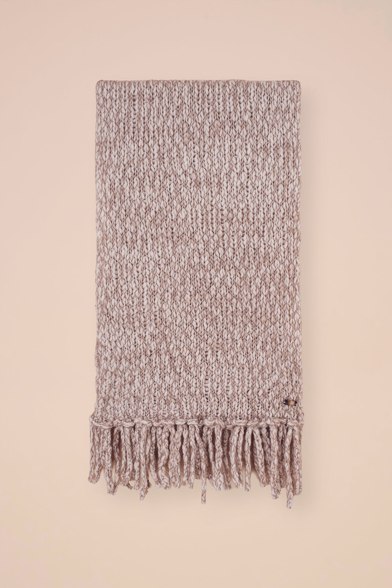 Barite Bubbly maxi sciarpa in lana e mohair-seta con frange - MUSTARD