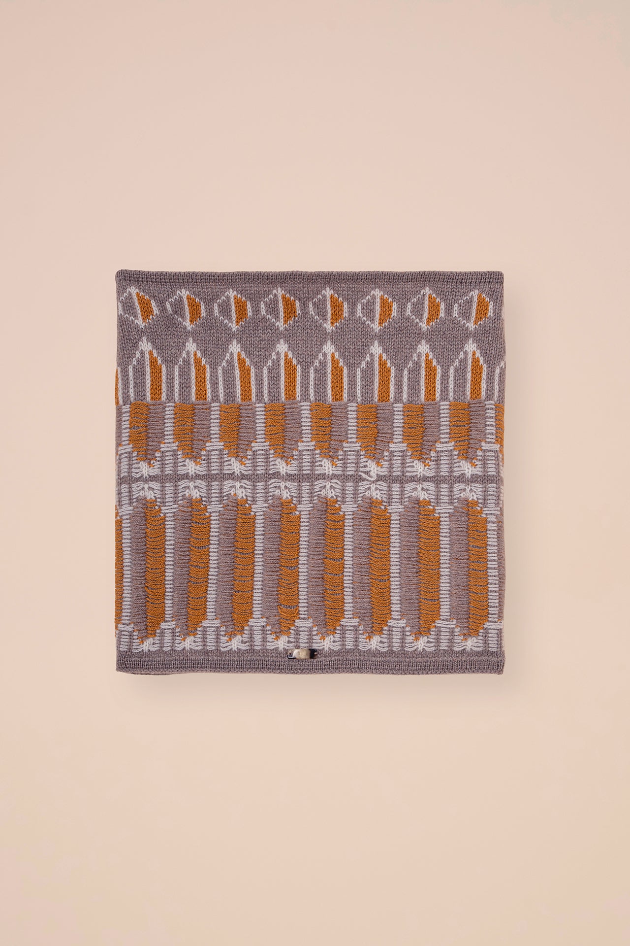Arenaria Cashmere Jacquard Tube Scarf - DARKCHOCOLATE
