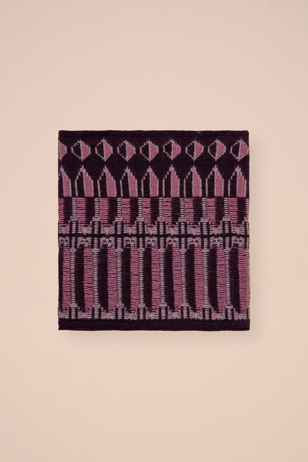 Arenaria Cashmere Jacquard Tube Scarf - DARKCHOCOLATE