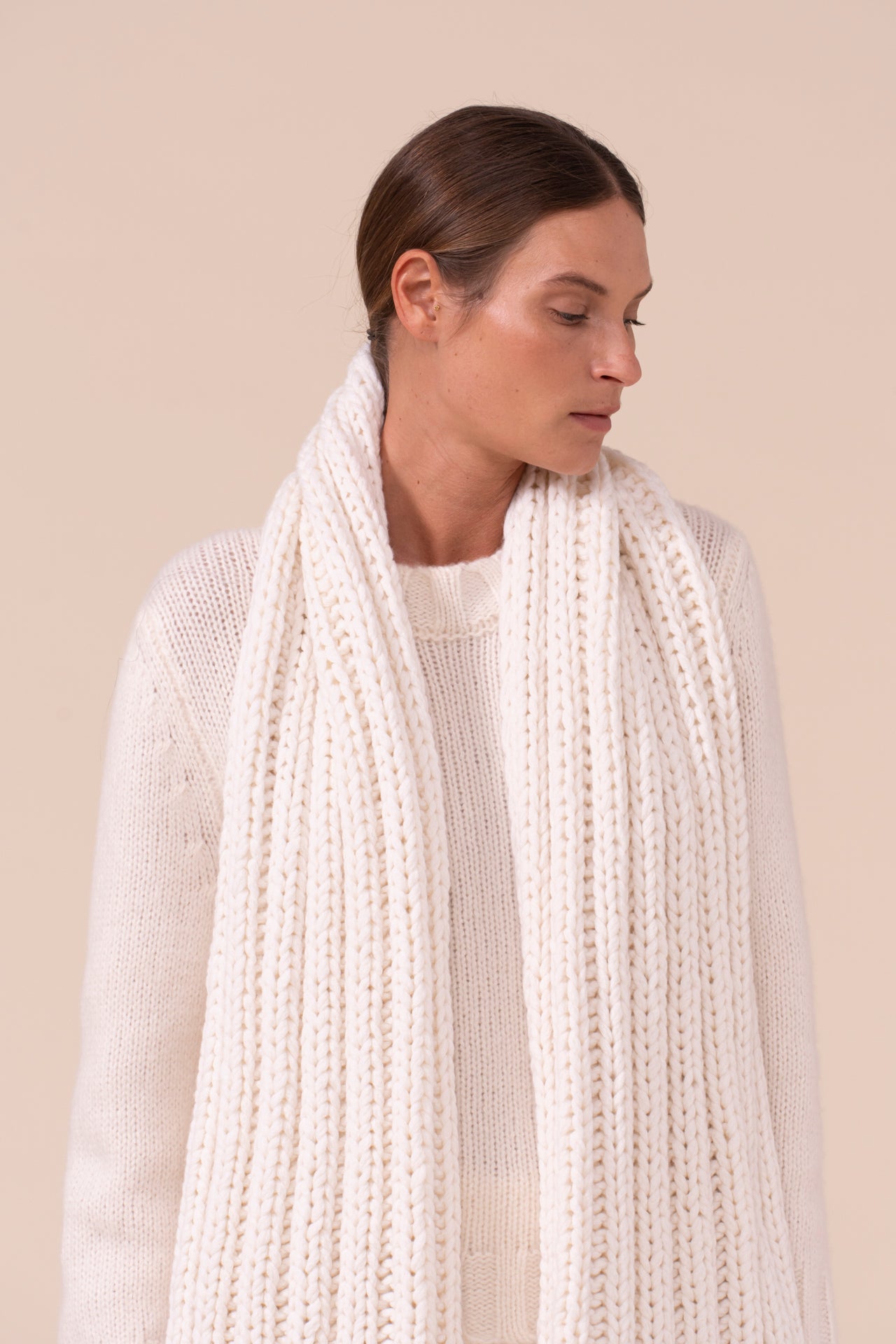 Presolana Biggie Cashmere and Wool Handmade Scarf - ICE