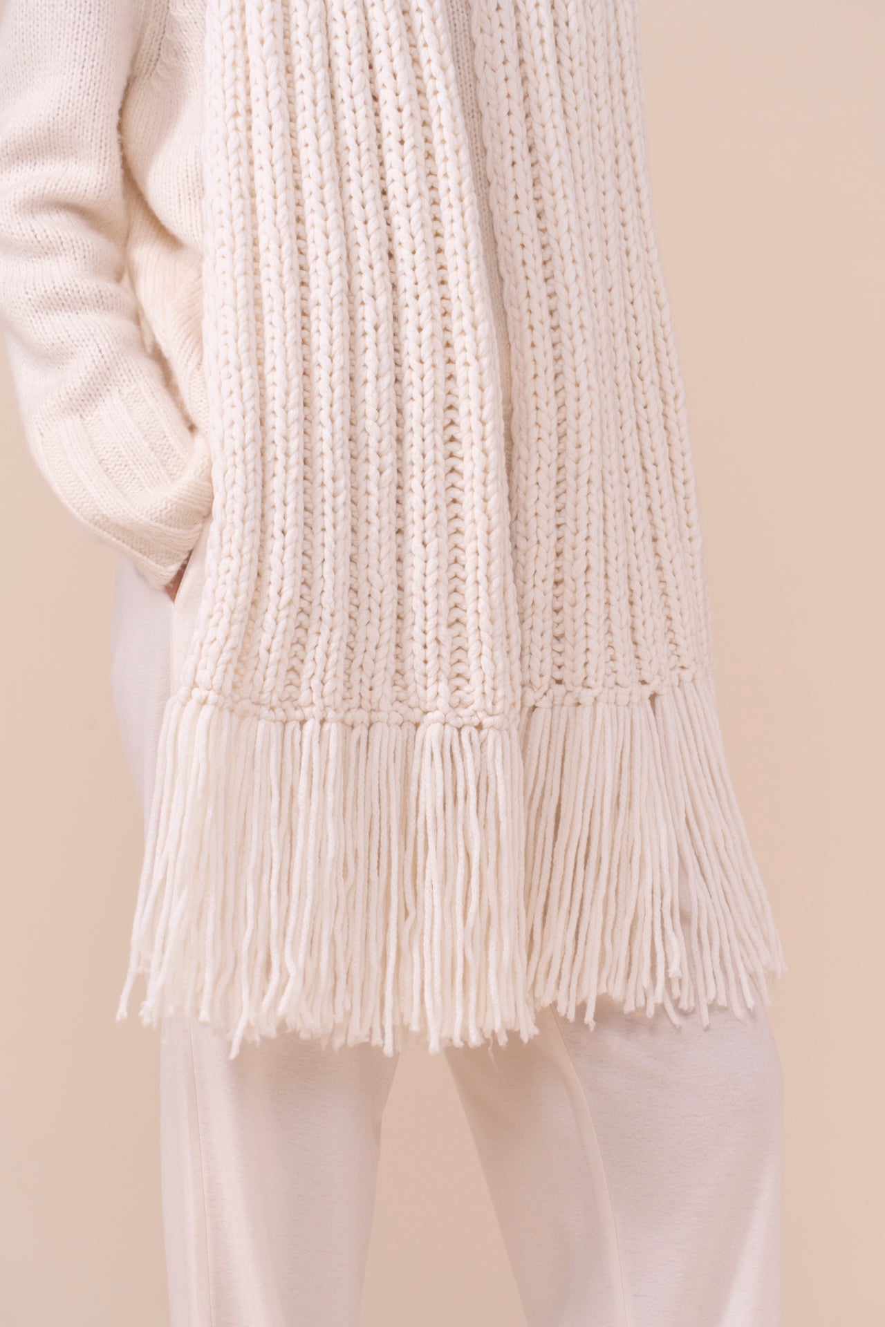 Presolana Biggie Cashmere and Wool Handmade Scarf - ICE