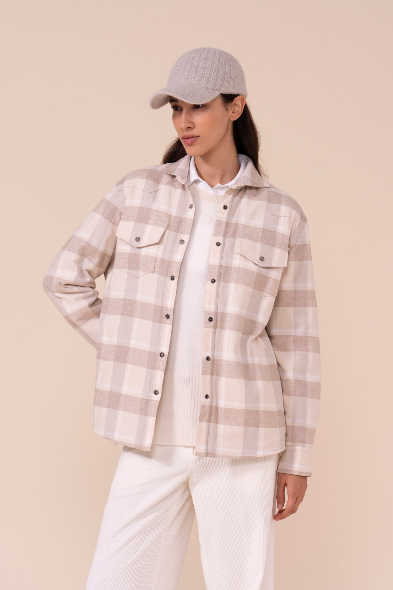 Meribel cappellino da baseball in cashmere e seta - DARKCHOCOLATE