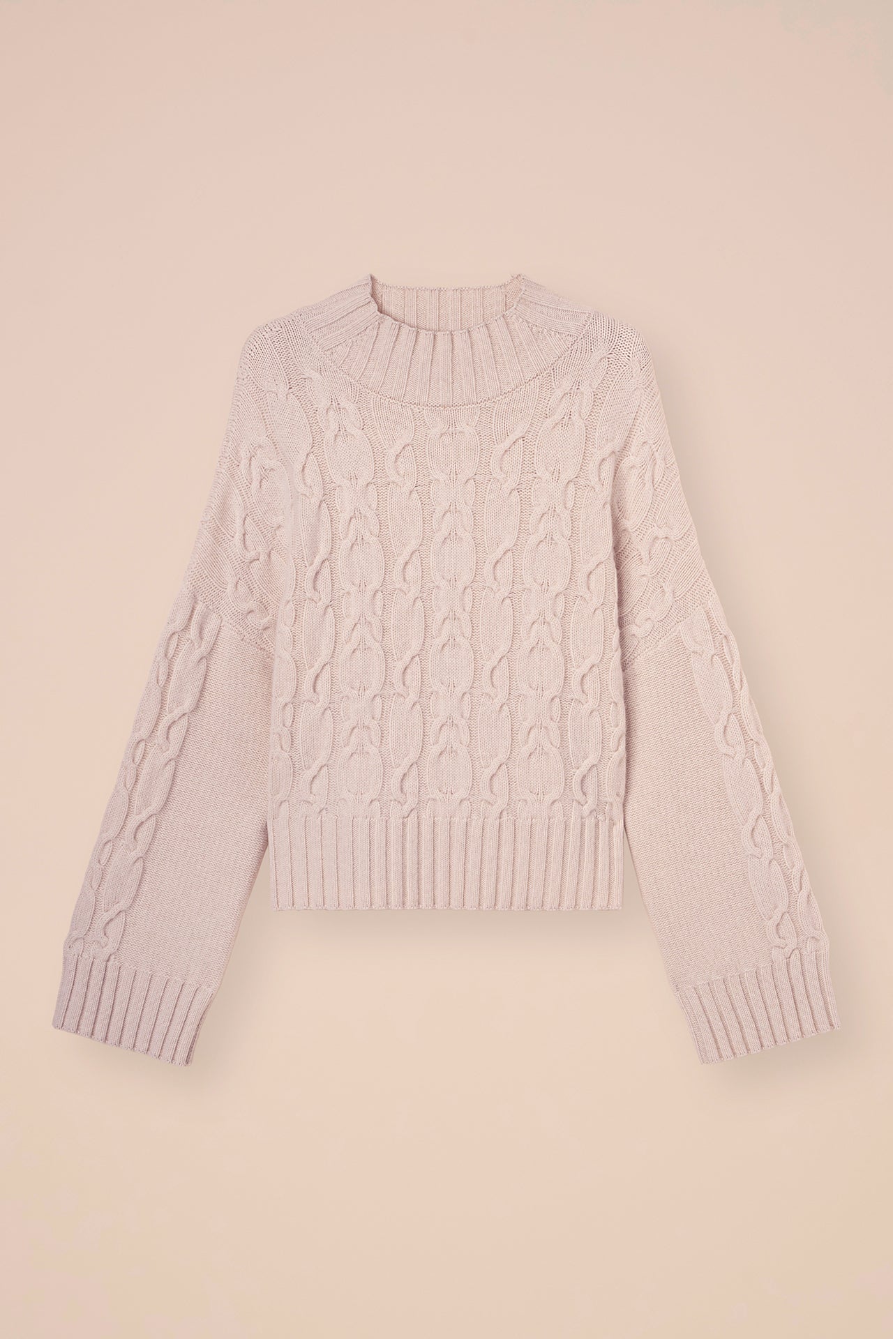 Bretzel Cashmere Cable Crewneck - CREAM