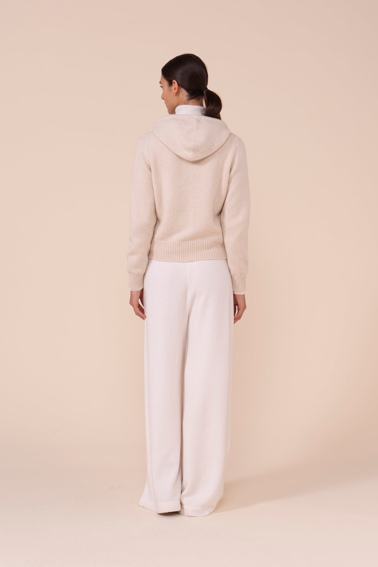 Makalù felpa in cashmere con cappuccio - CREAM/CREAM