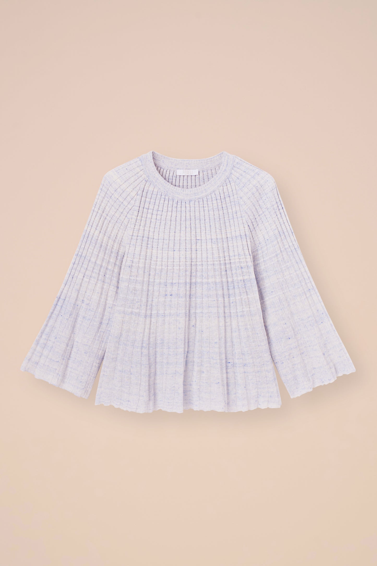 Mondrian Cairo top plissettato in lino e cotone - WHITE