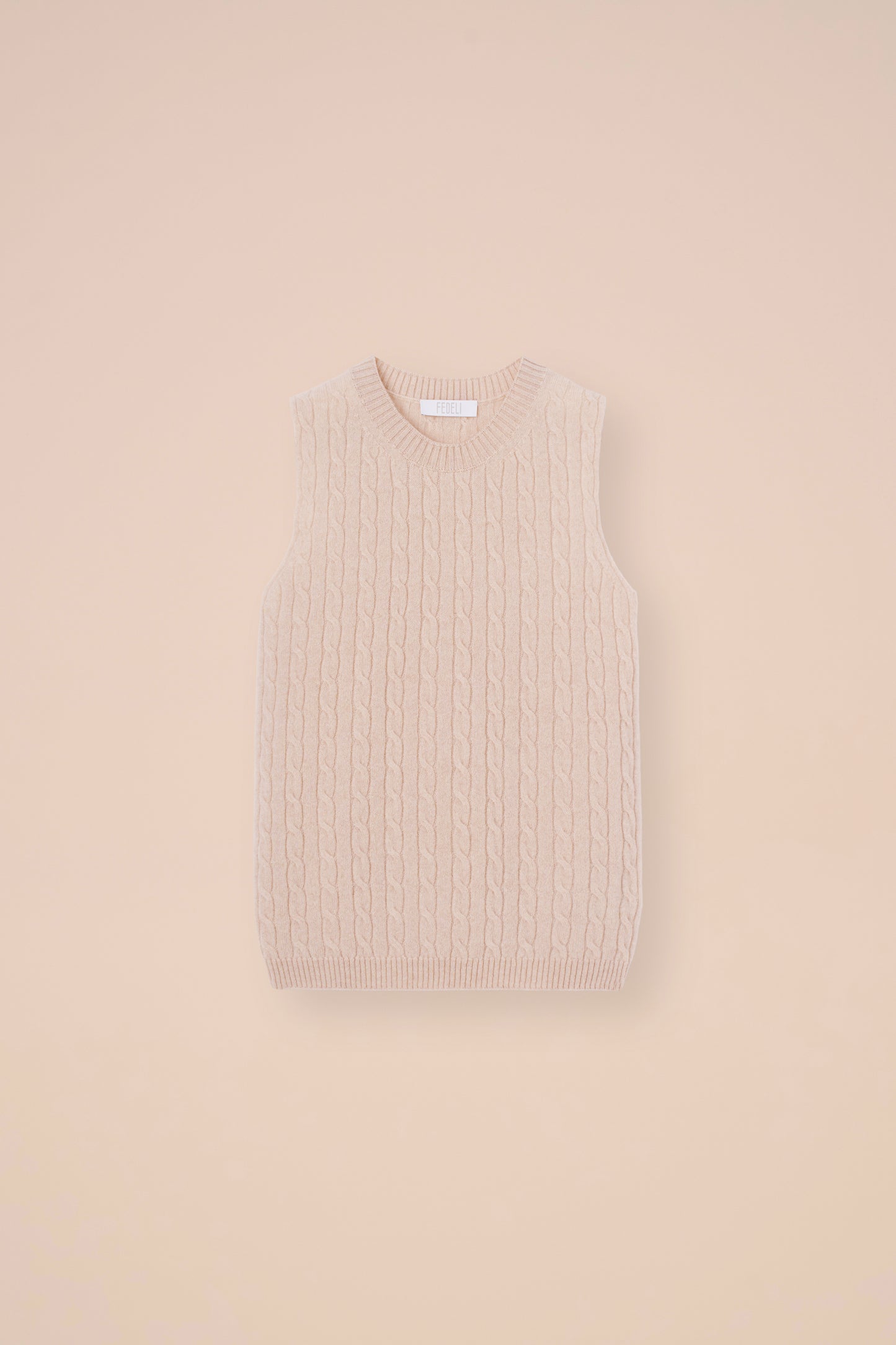 Pac Persia Cashmere Cable Sleeveless Top - ICE