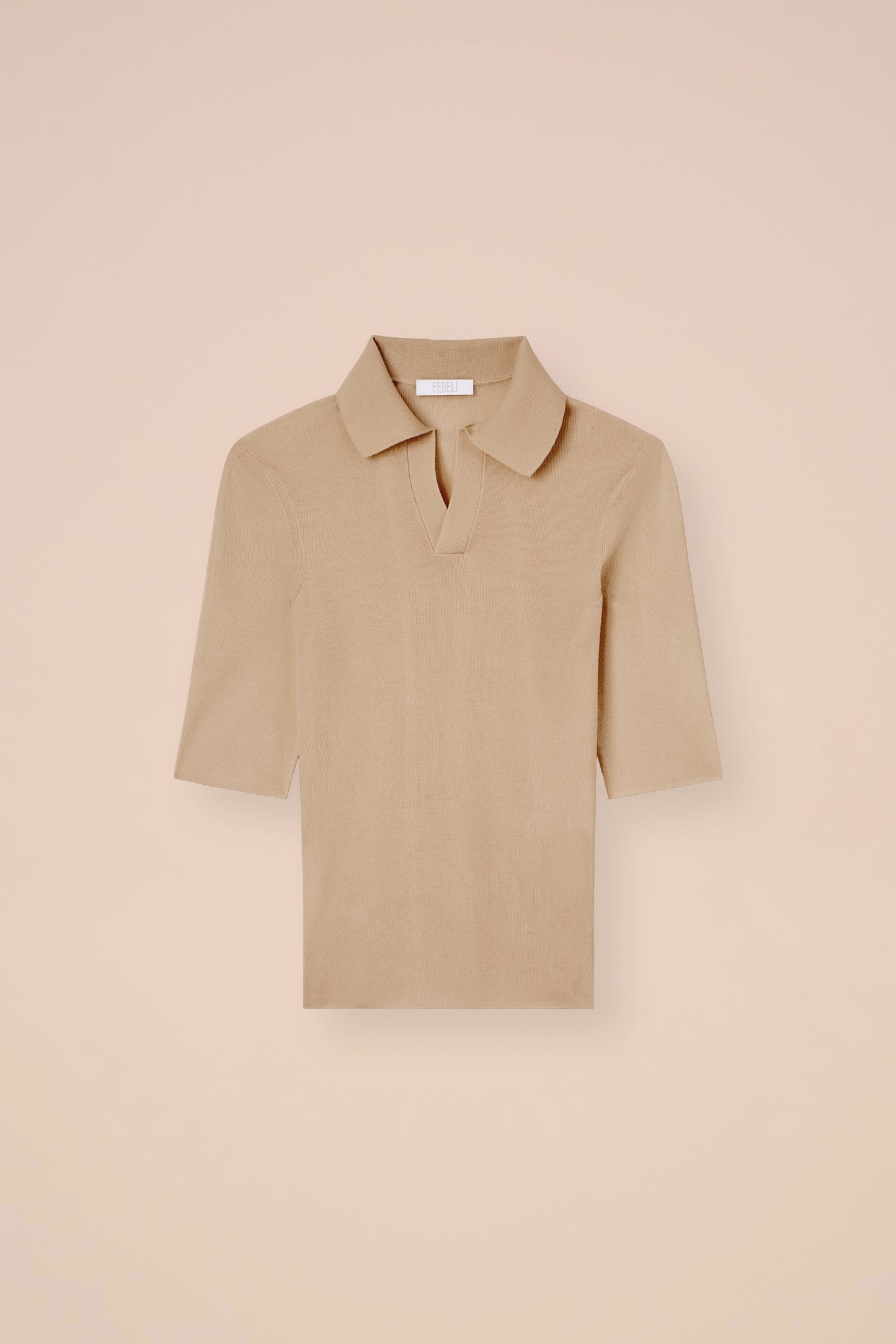 Leslie Pearly Cashmere-Silk Ribbed Polo - ICE