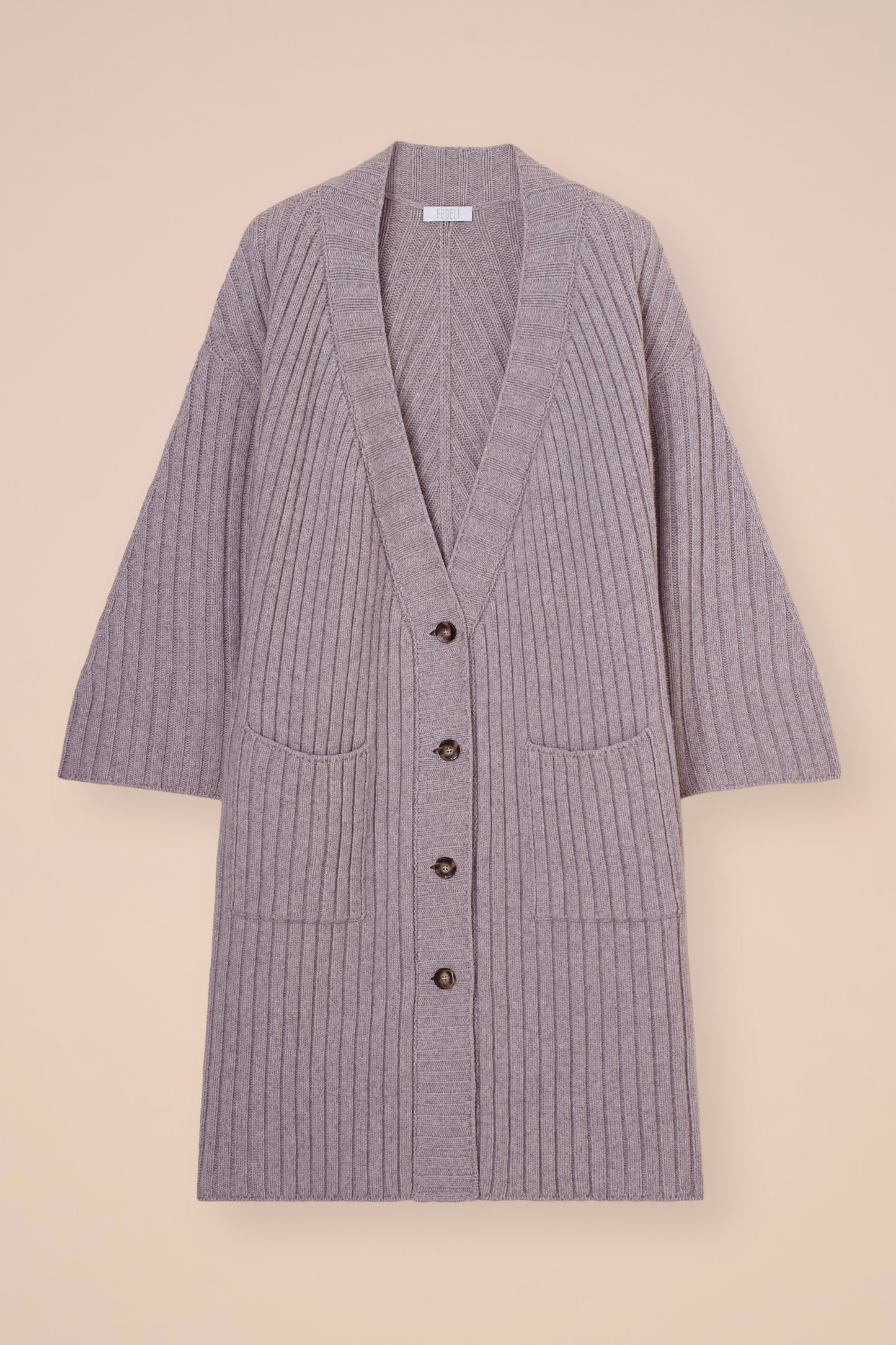 Mirne cardigan lungo in lana e cashmere - LIGHTGRAY