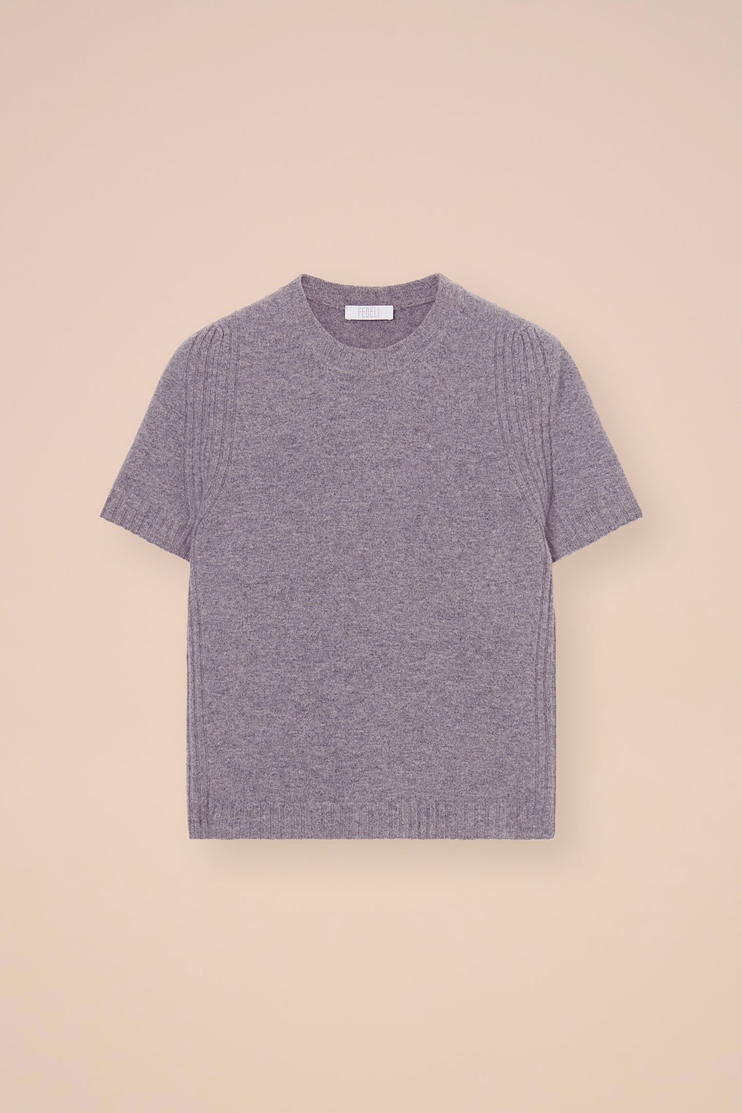 Delia T-shirt in lana Geelong - GRAY