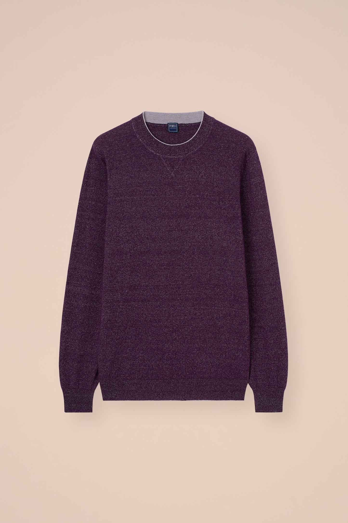 David Cashmere and Linen Sweater - Bicolor - SKYBLUE