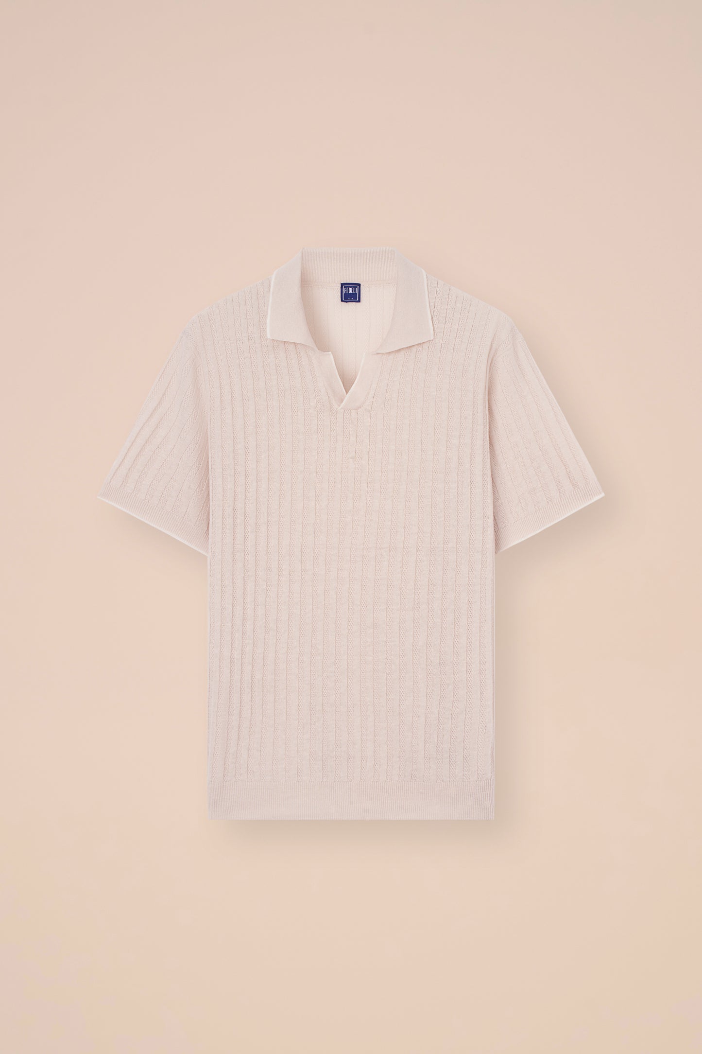 Soul Cotton and Linen Ribbed V-Neck Polo - OLIVEGREENMELANGE