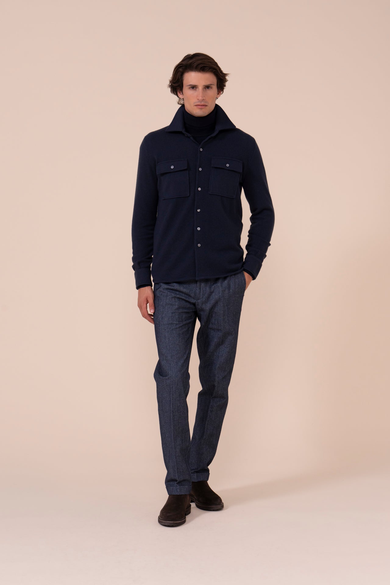 Corviglia overshirt in maglia di cashmere - STORM
