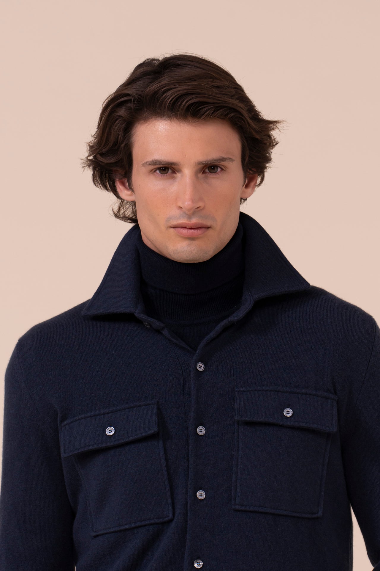 Corviglia overshirt in maglia di cashmere - STORM
