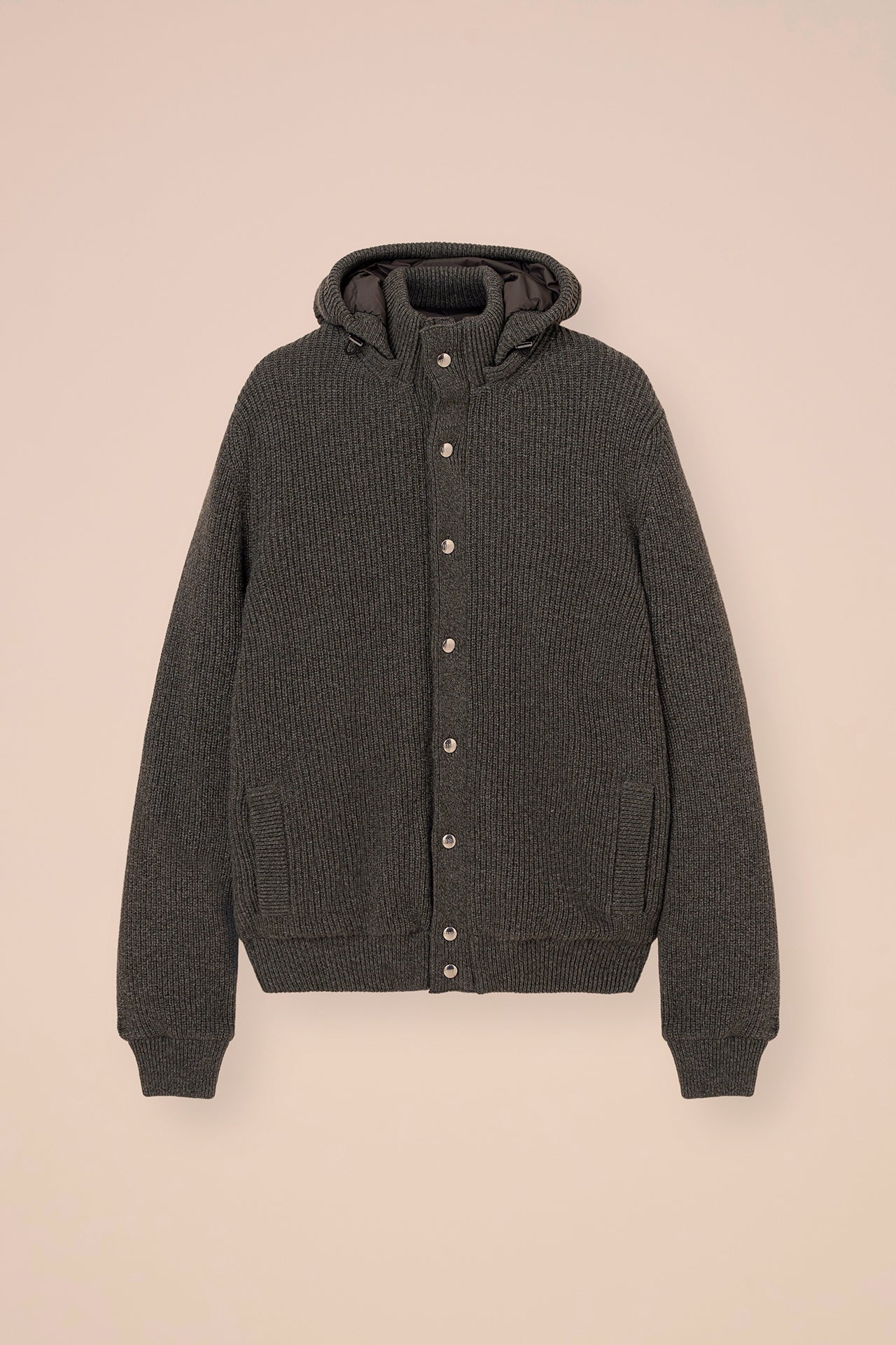Cortina Cashmere Knit Bomber - OLIVEGREENMELANGE