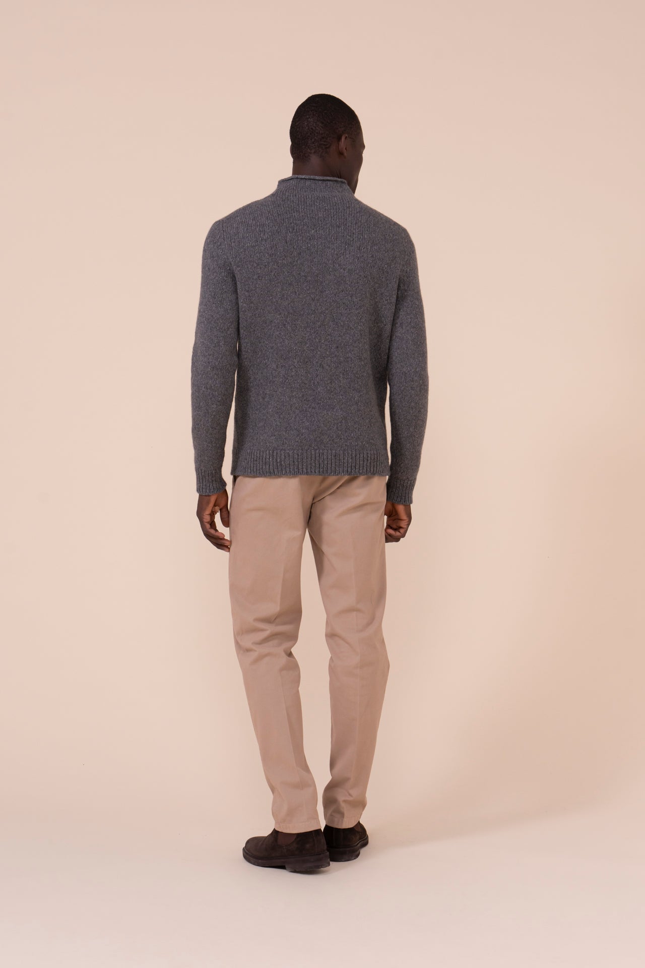 Etna maglia con collo a vulcano in cashmere piuma - STONEMELANGE